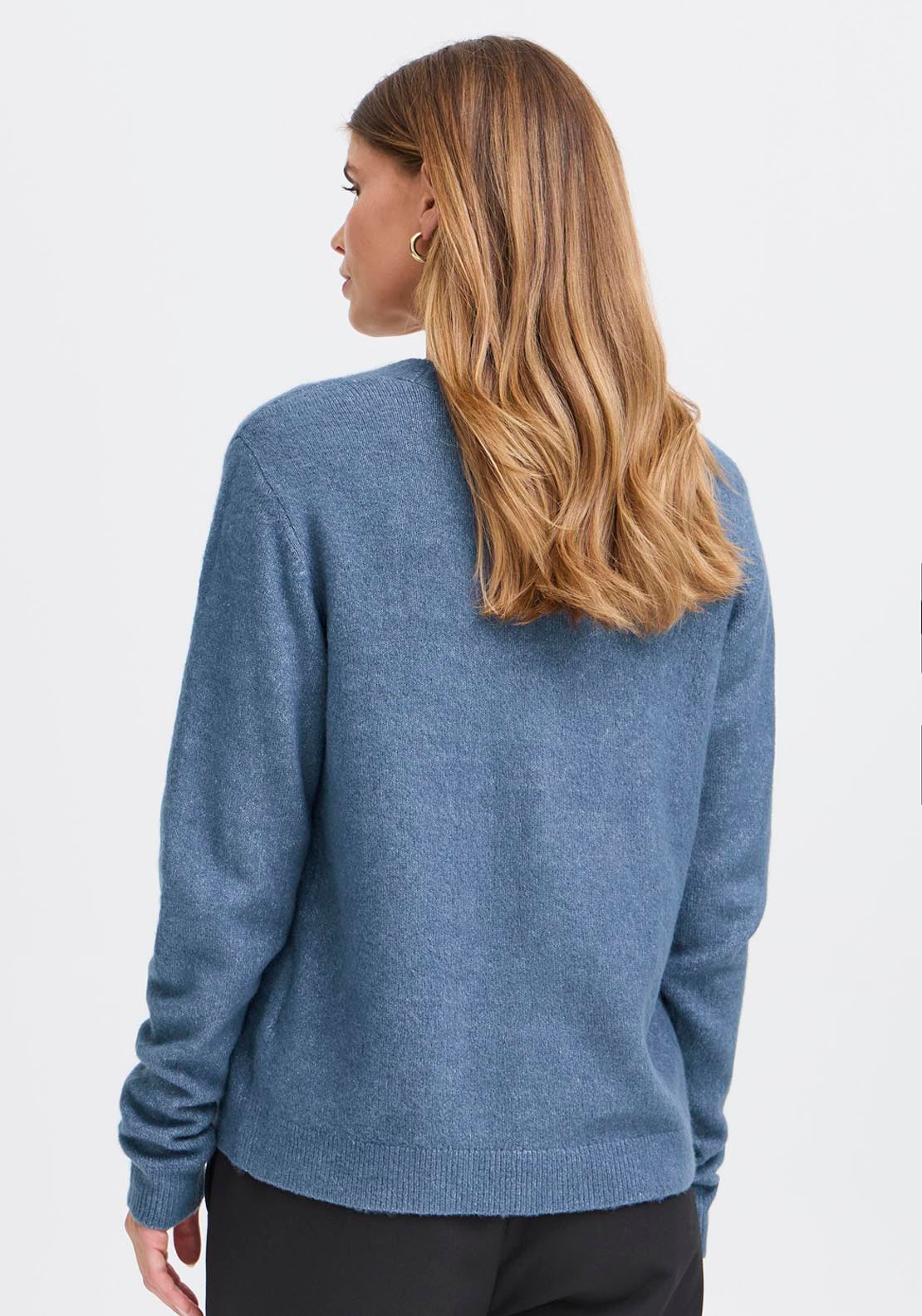 Long Sleeve Knit Cardigan - Vintage Indigo Melange