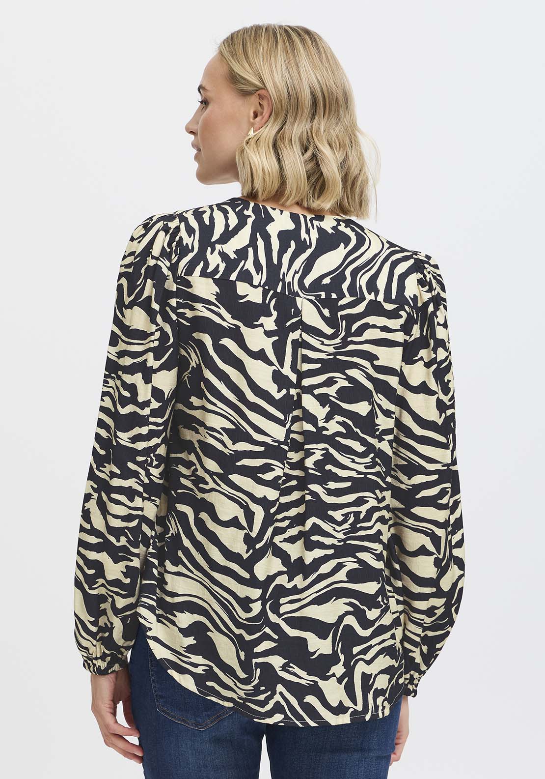 Fransa Long Sleeve Blouse - Navy Blazer 2 Shaws Department Stores