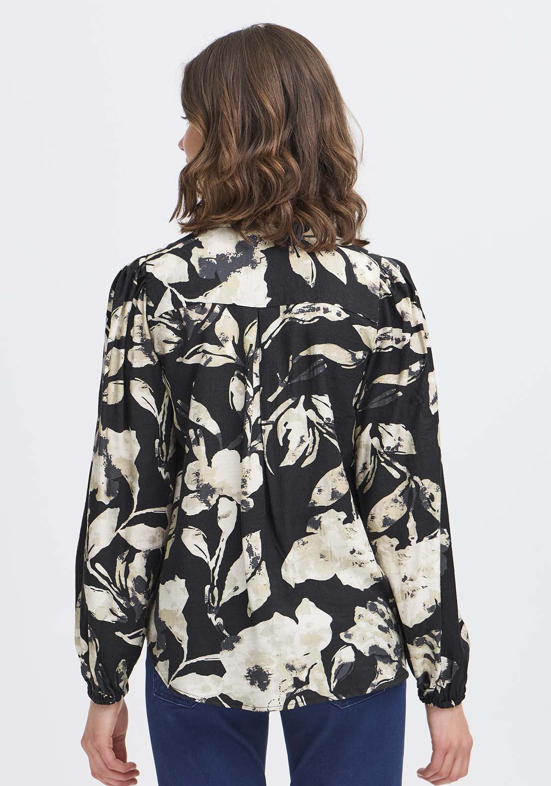 Long Sleeve Blouse - Dis Floral Black