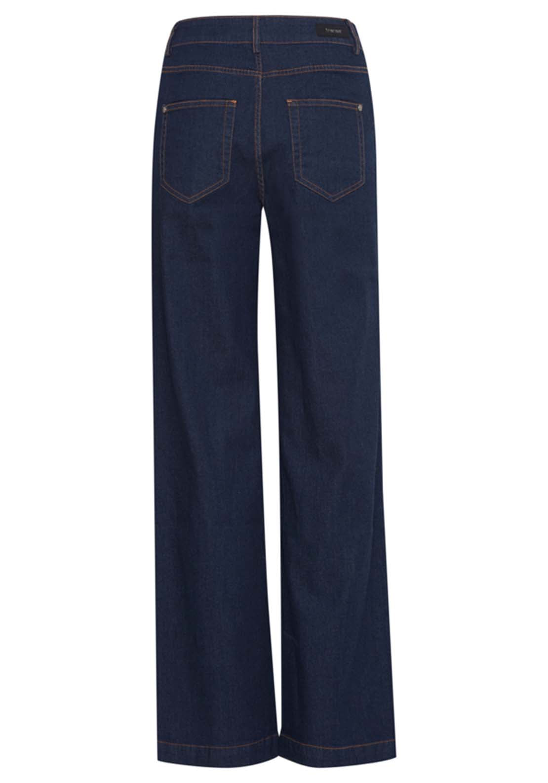 Fransa Denim Wide Leg Jeans - Raw Blue Denim 3 Shaws Department Stores