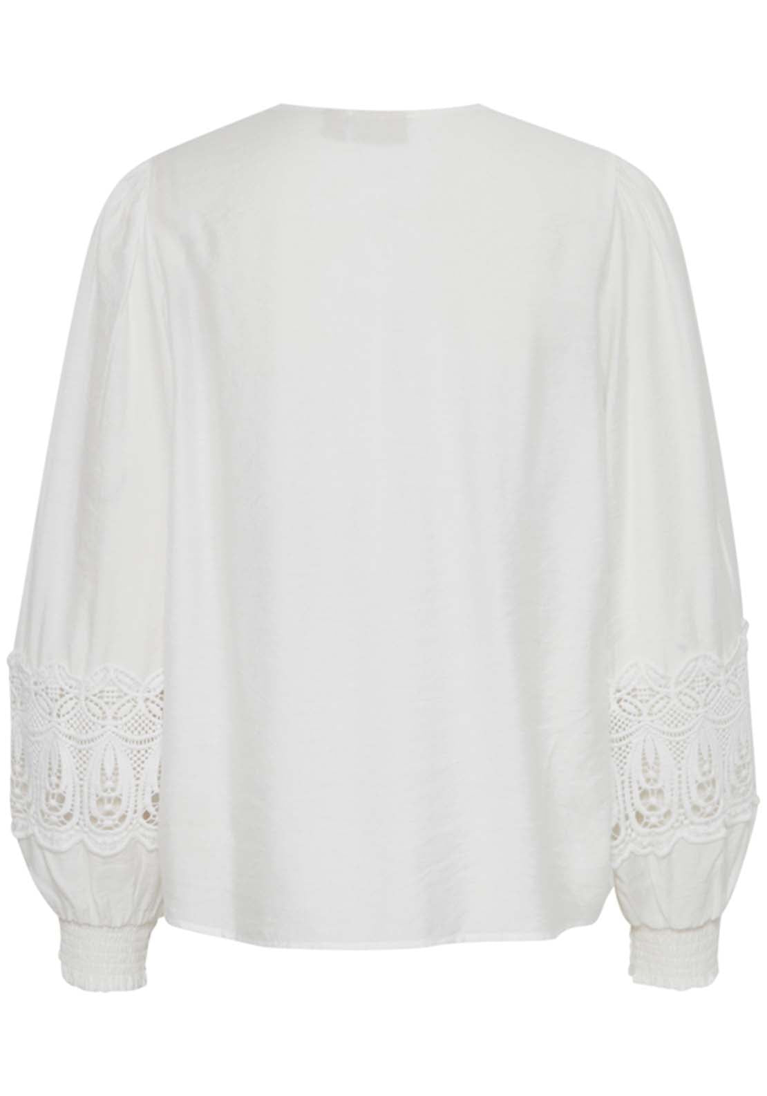 Fransa Long Sleeve Blouse - Blanc De Blanc 5 Shaws Department Stores