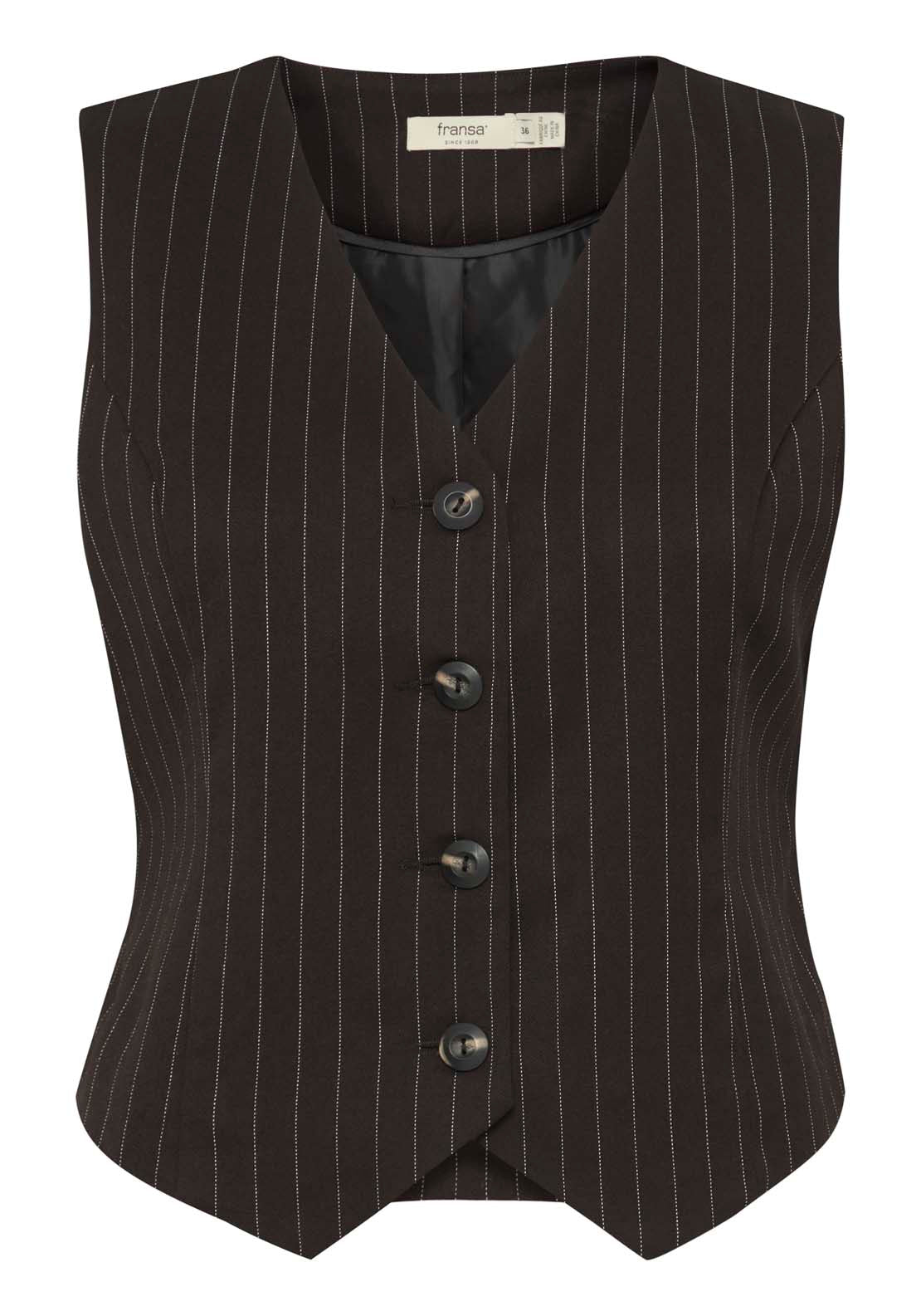 Fransa Waistcoat - Black Mix 4 Shaws Department Stores