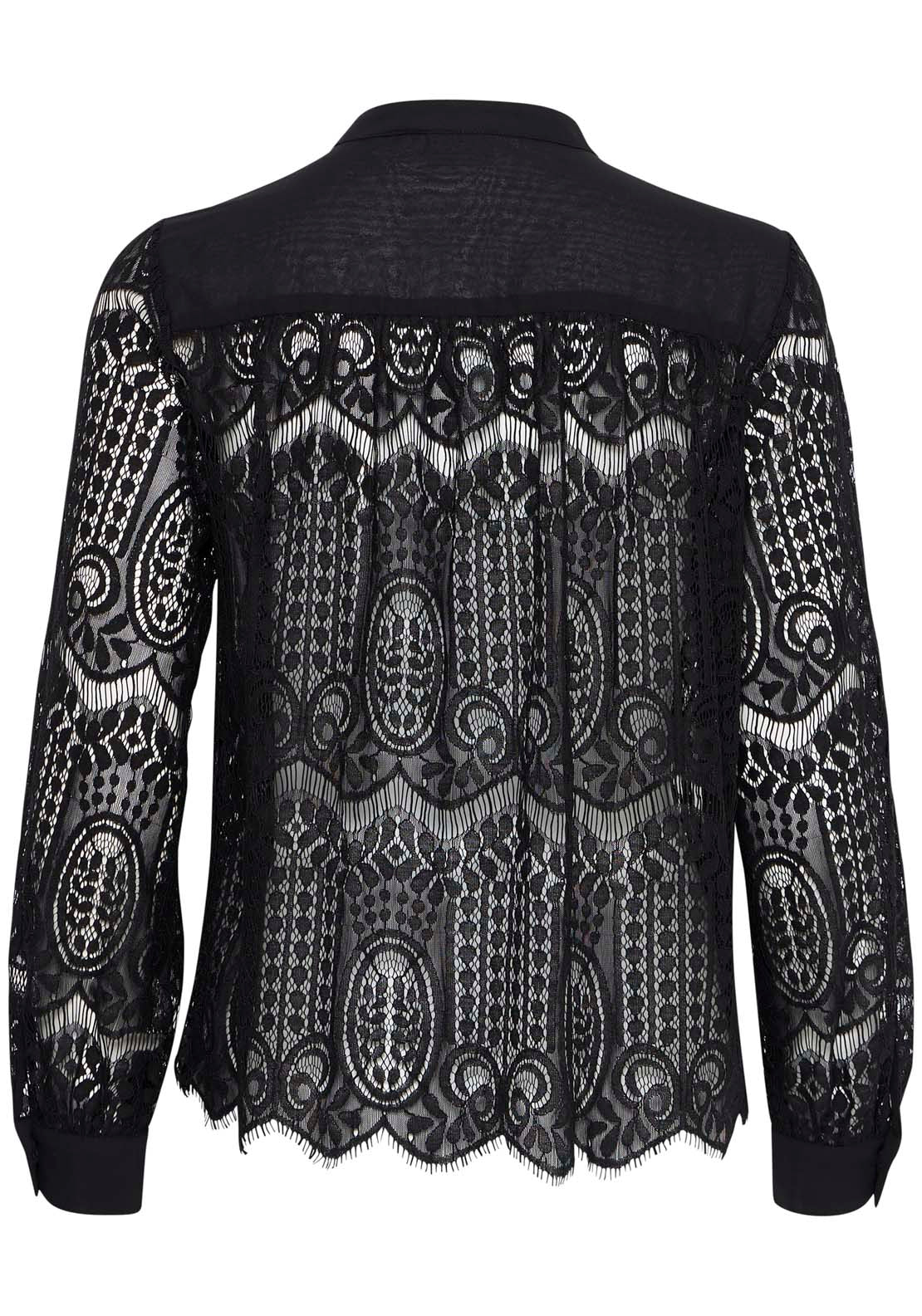 Fransa Long Sleeve Blouse - Black 2 Shaws Department Stores