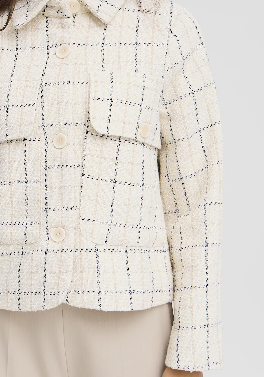 Fransa Casual Jacket - Cream 4 Shaws Department Stores