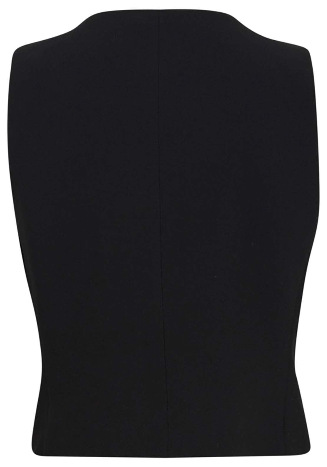 Fransa Button Detail Waistcoat - Black 3 Shaws Department Stores