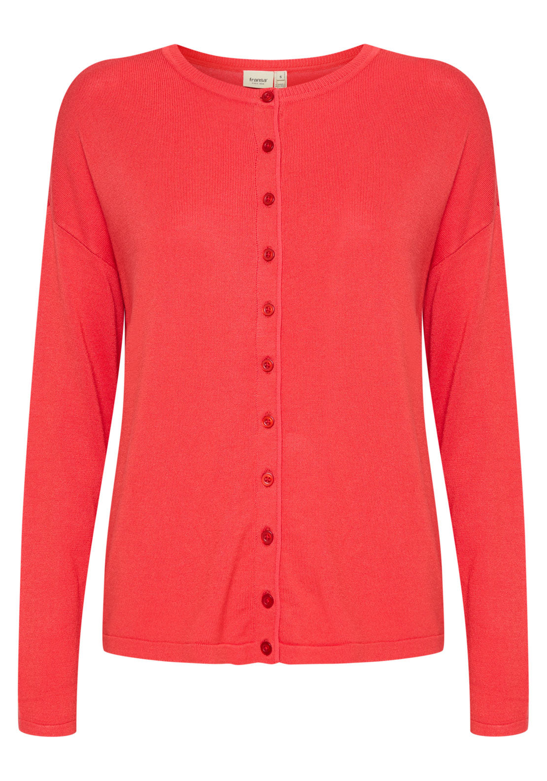 Fransa Pos Knit Cardigan - Poinsettia 1 Shaws Department Stores