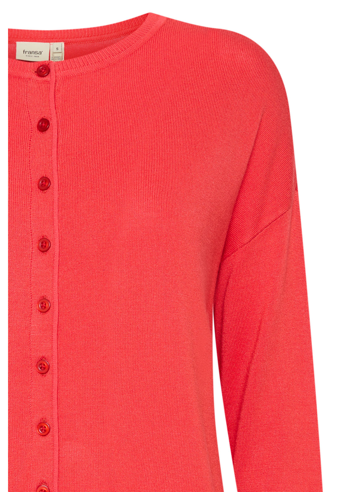Fransa Pos Knit Cardigan - Poinsettia 3 Shaws Department Stores