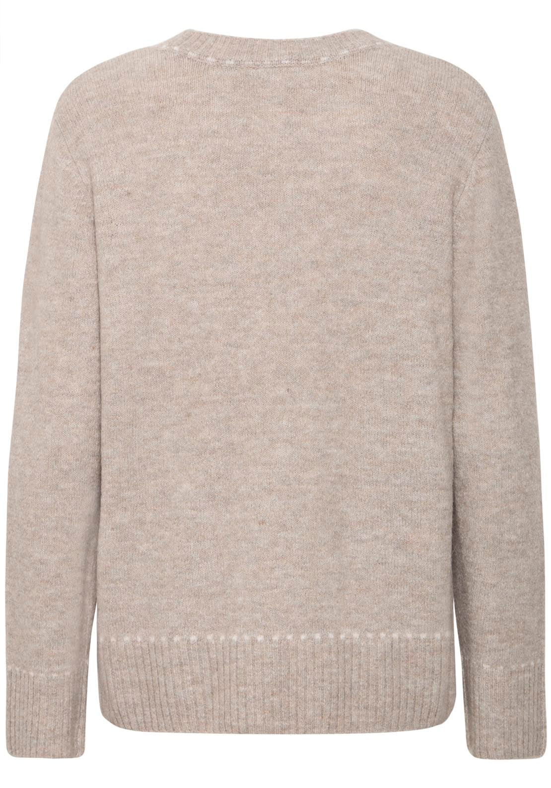 Long Sleeve Knit Pullover - Moon Rock Mel. Stripe
