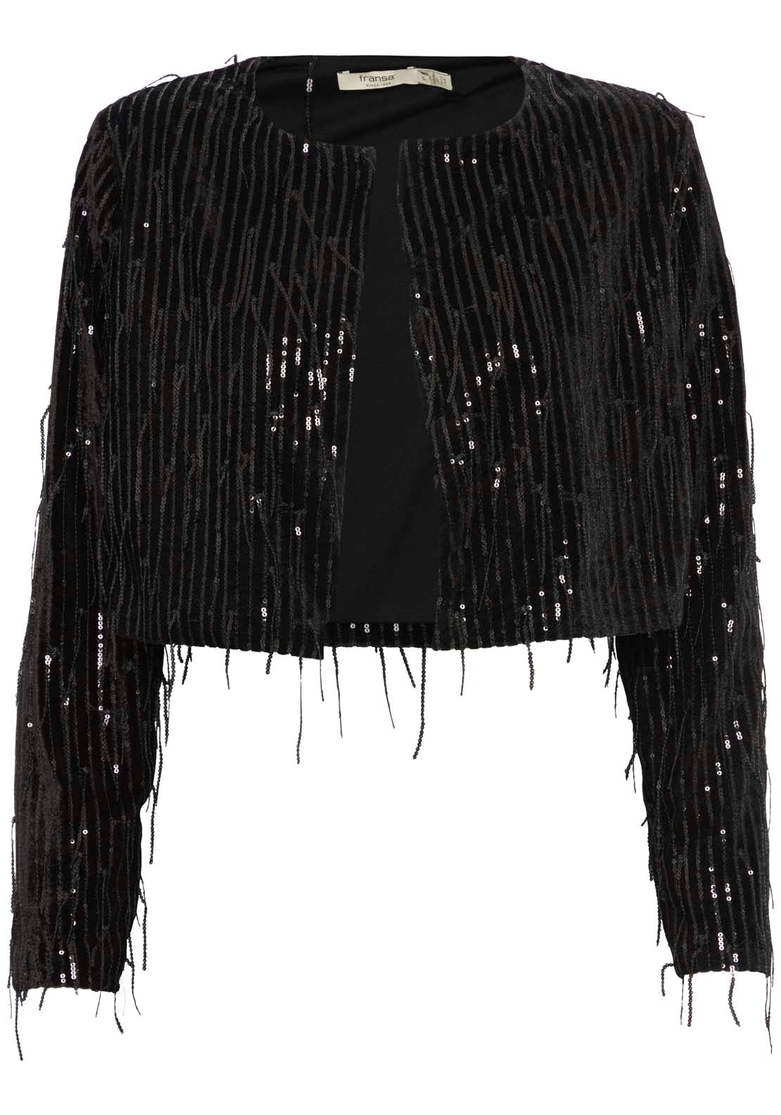 Fransa Cropped Jacket - Black 1 Shaws Department Stores