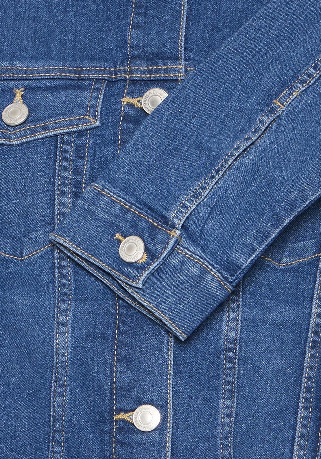 Fransa Casual Long Sleeve Denim Jacket - Mid Blue Denim 10 Shaws Department Stores