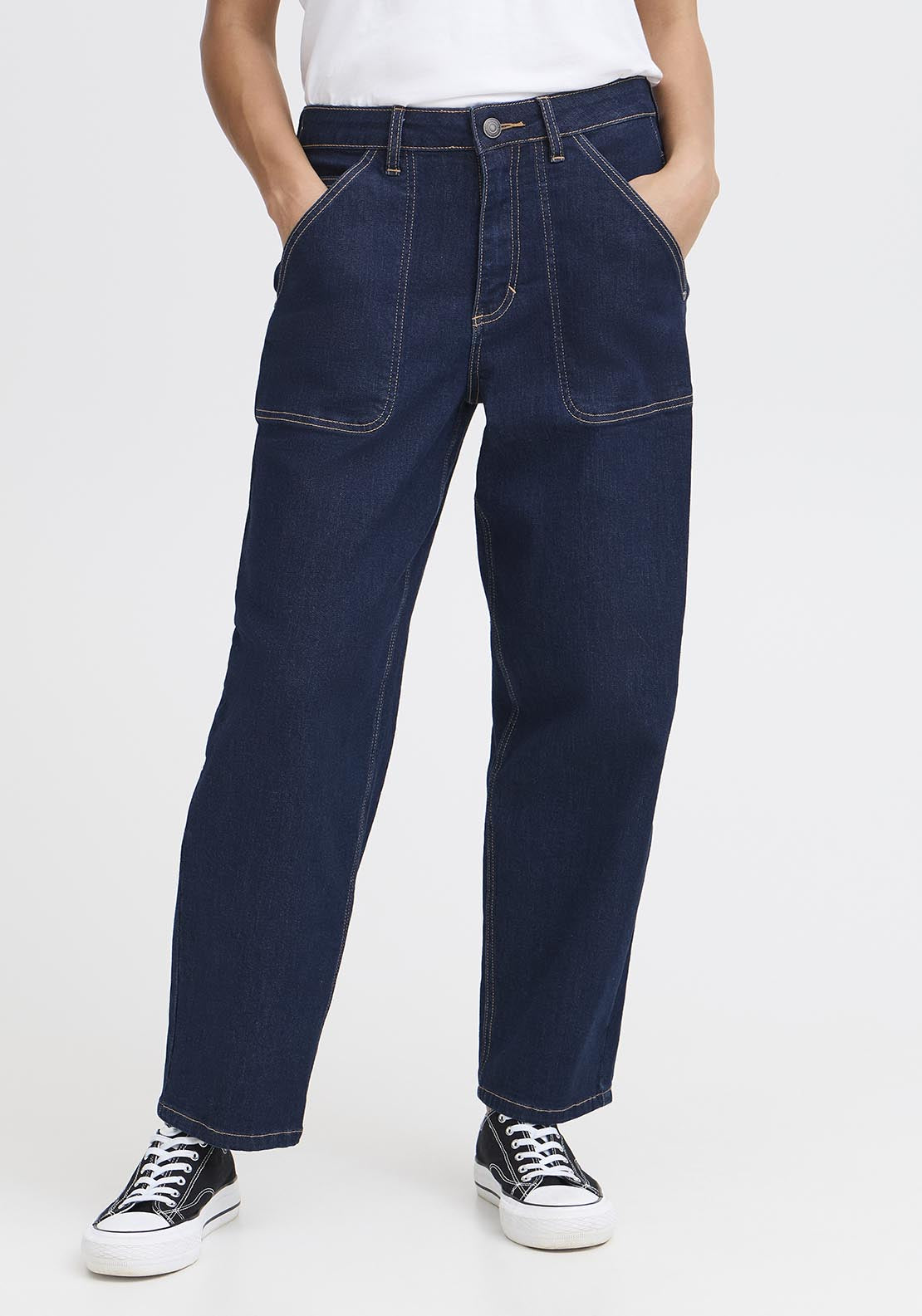 Fransa Casual Denim Jeans - Indigo Unwashed 1 Shaws Department Stores