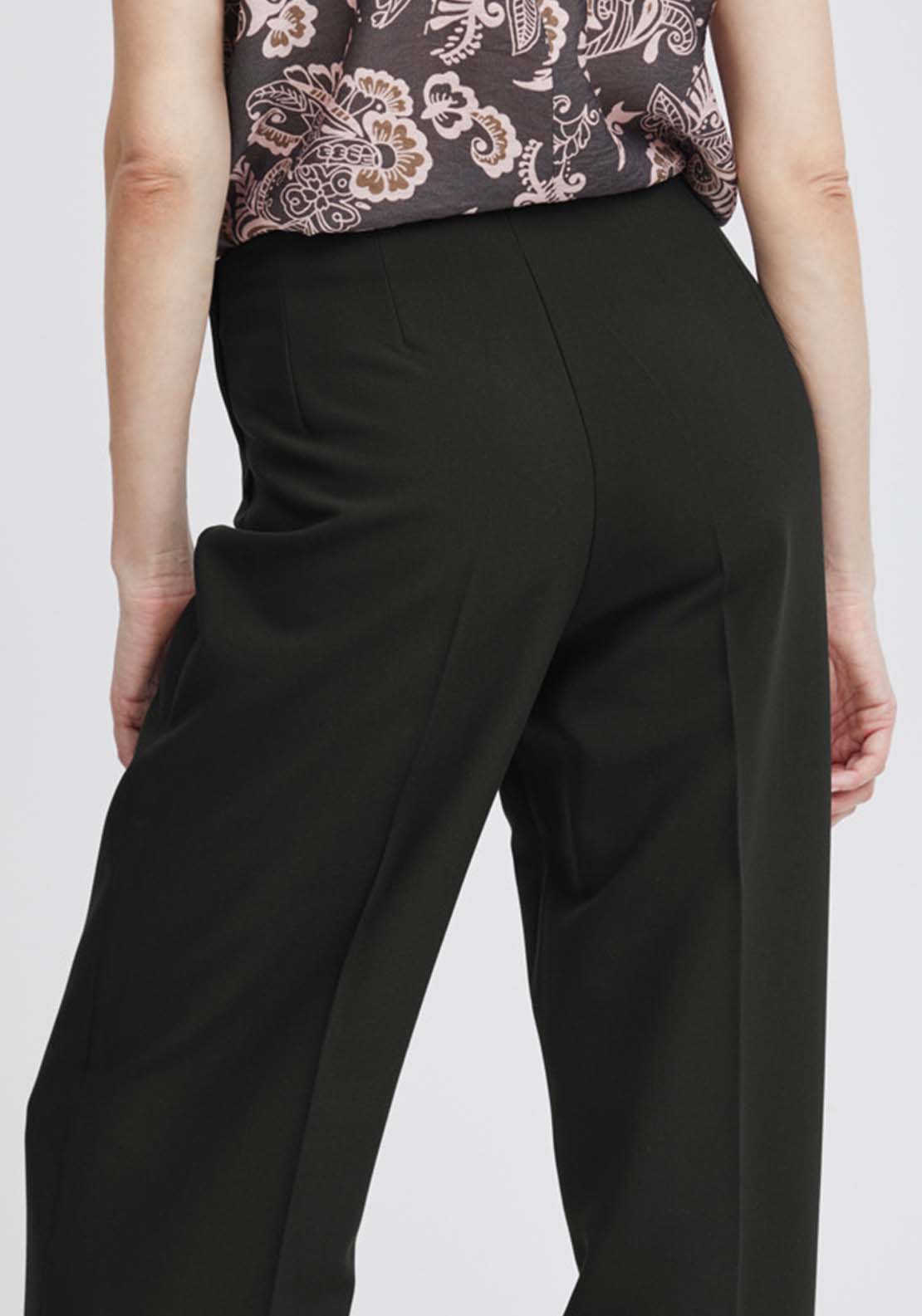 Fransa Casual Wide Leg Trousers - Black 4 Shaws Department Stores