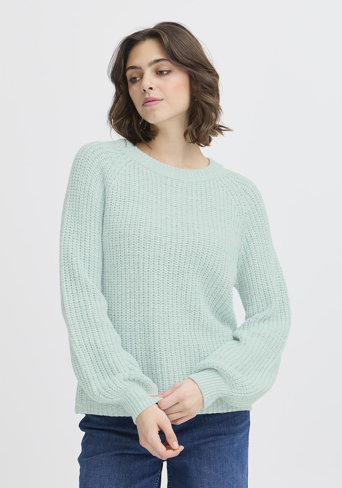 Fransa Casual Long Sleeve Knit Pullover - Blue 1 Shaws Department Stores