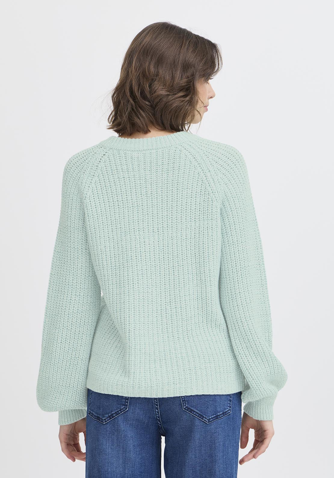 Fransa Casual Long Sleeve Knit Pullover - Blue 3 Shaws Department Stores