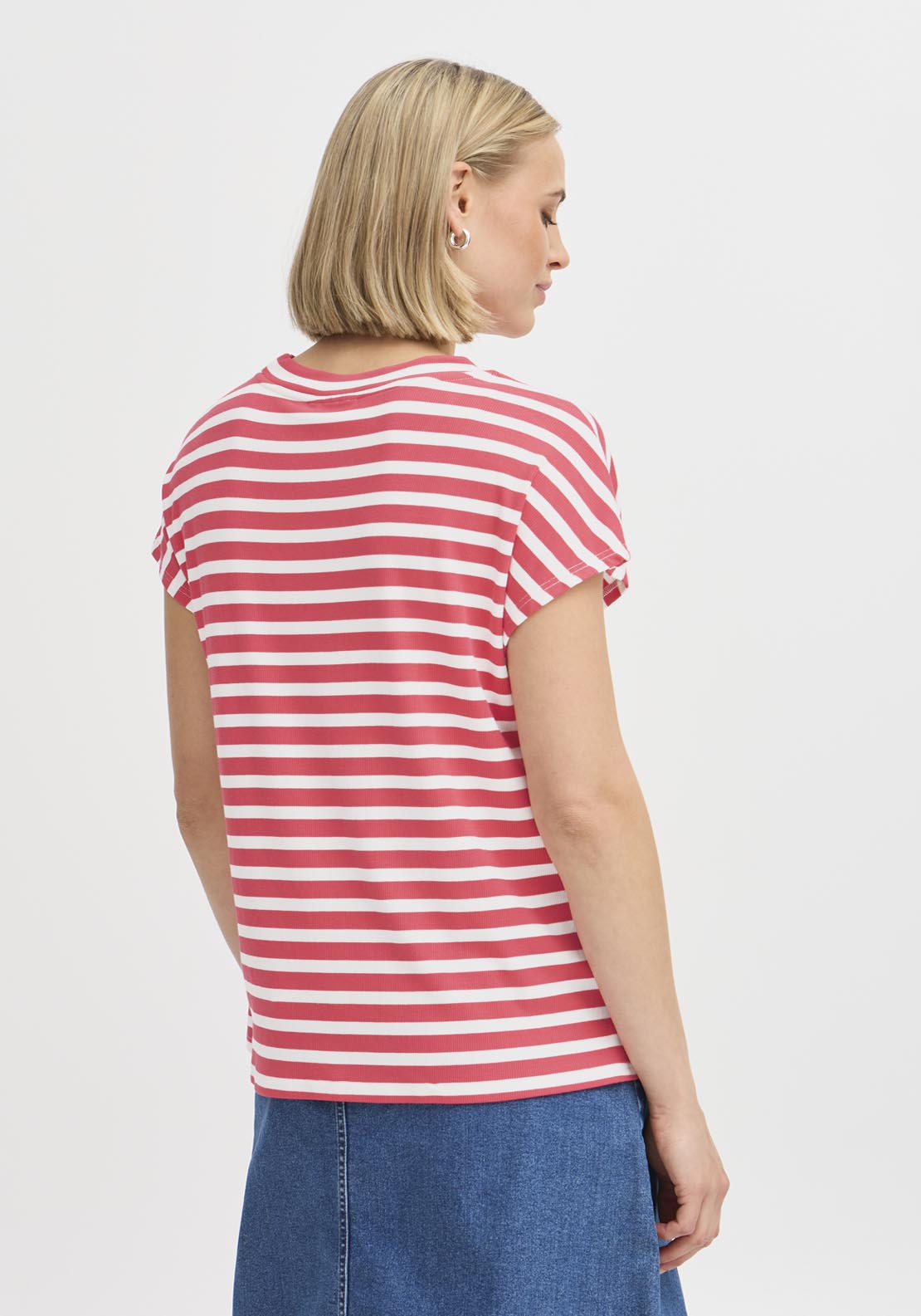 Fransa Short Sleeve T-Shirt - Pink 2 Shaws Department Stores