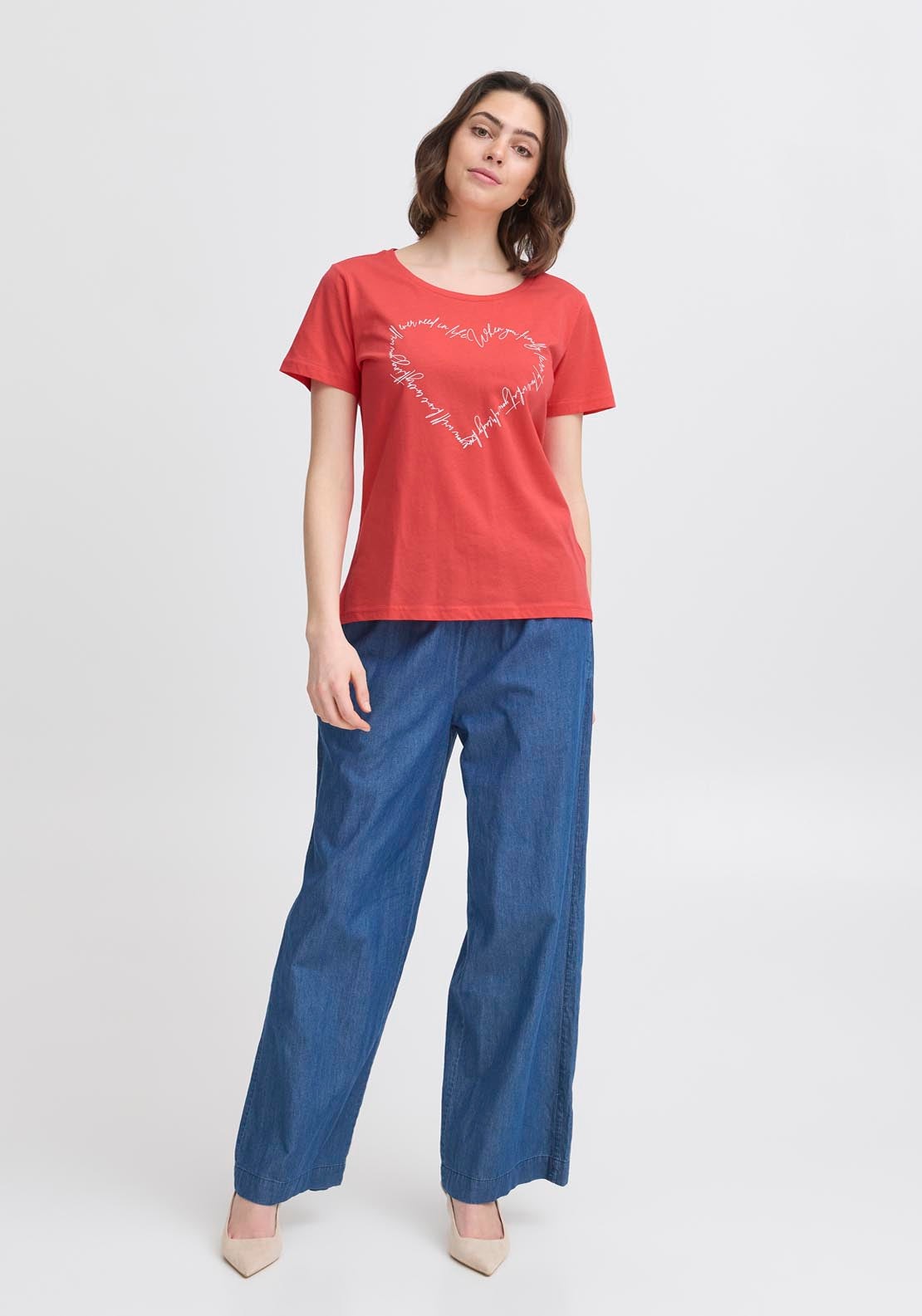 Fransa Pos Short Sleeve T-Shirt - Pink 5 Shaws Department Stores