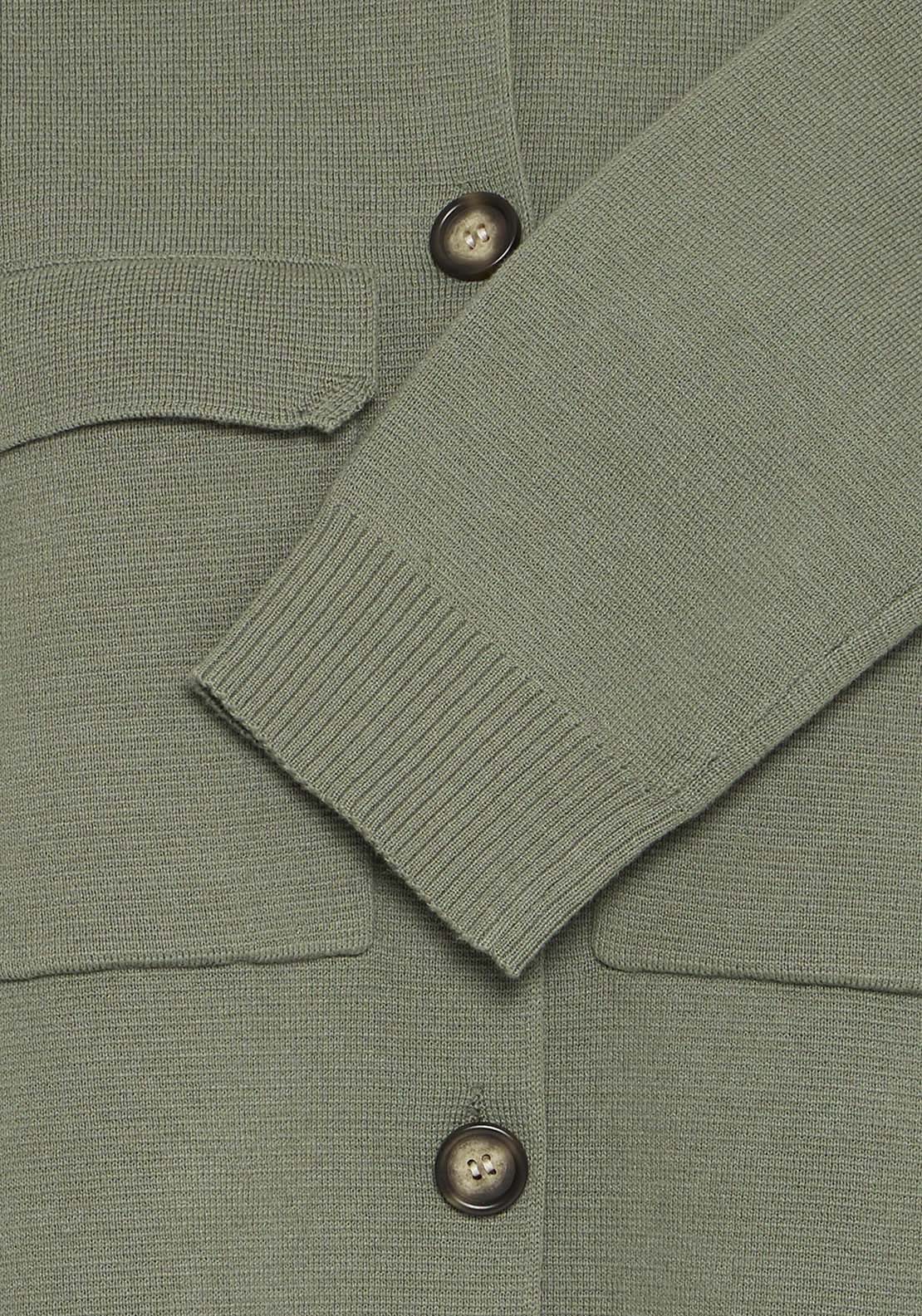 Fransa Knit Cardigan - Green 4 Shaws Department Stores