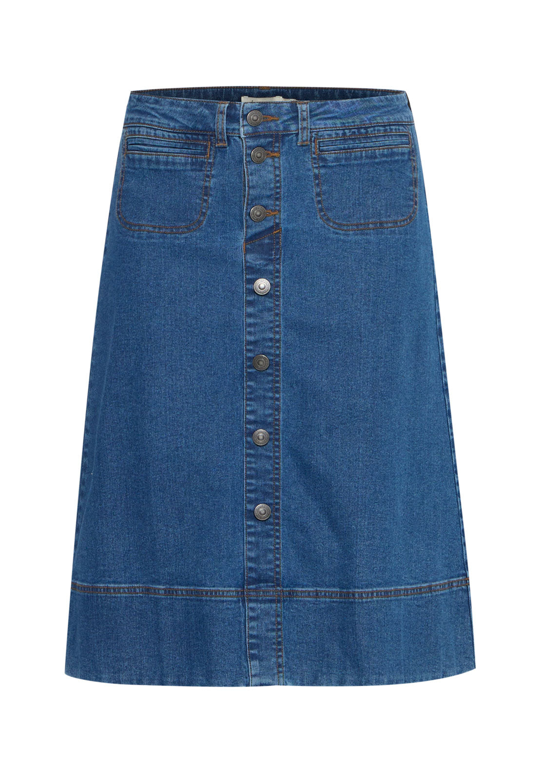 Fransa Pos Denim Skirt - True Blue Denim 8 Shaws Department Stores
