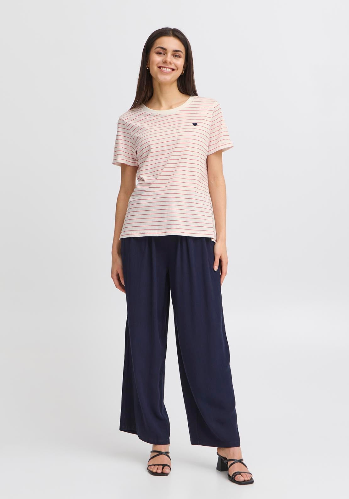 Fransa Casual Short Sleeve T-Shirt - Pink 3 Shaws Department Stores