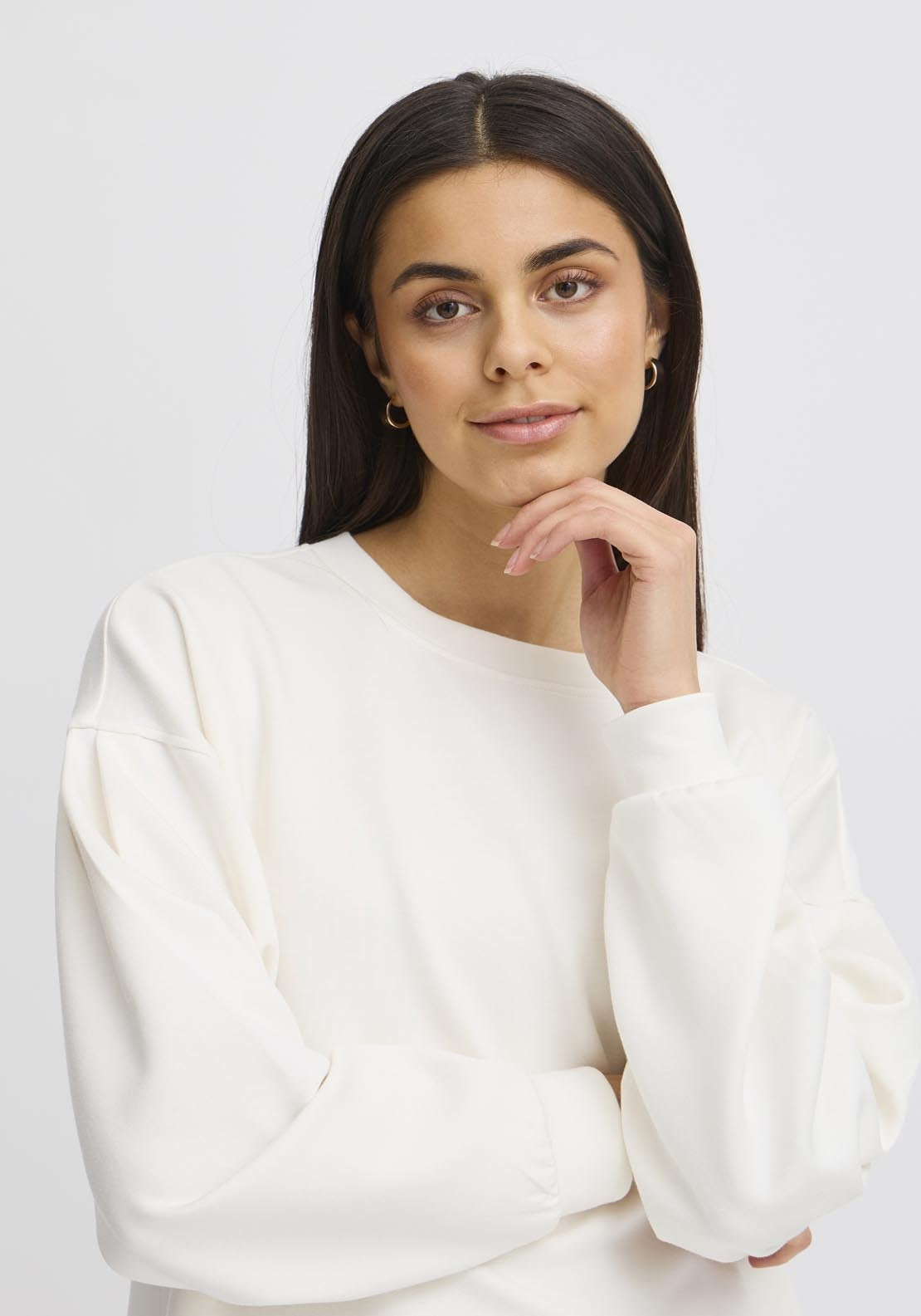 Fransa Pos Pullover - White 4 Shaws Department Stores