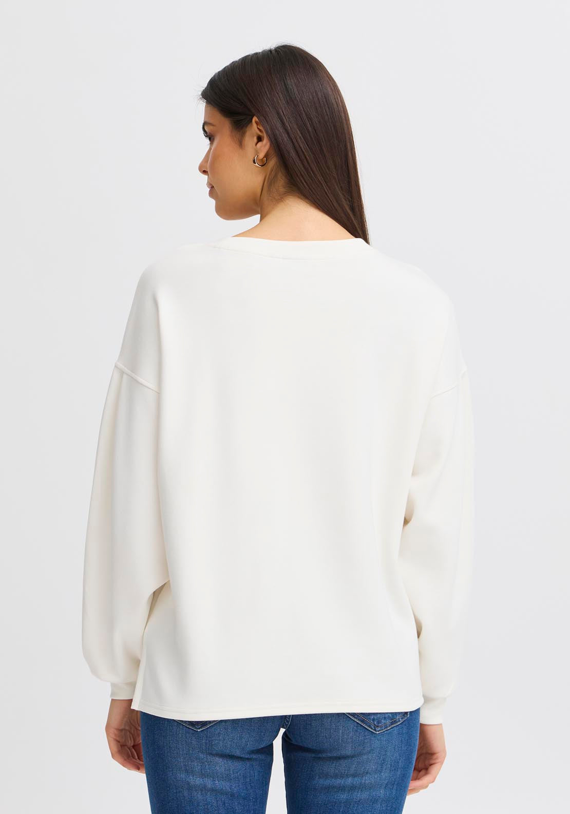 Fransa Pos Pullover - White 2 Shaws Department Stores