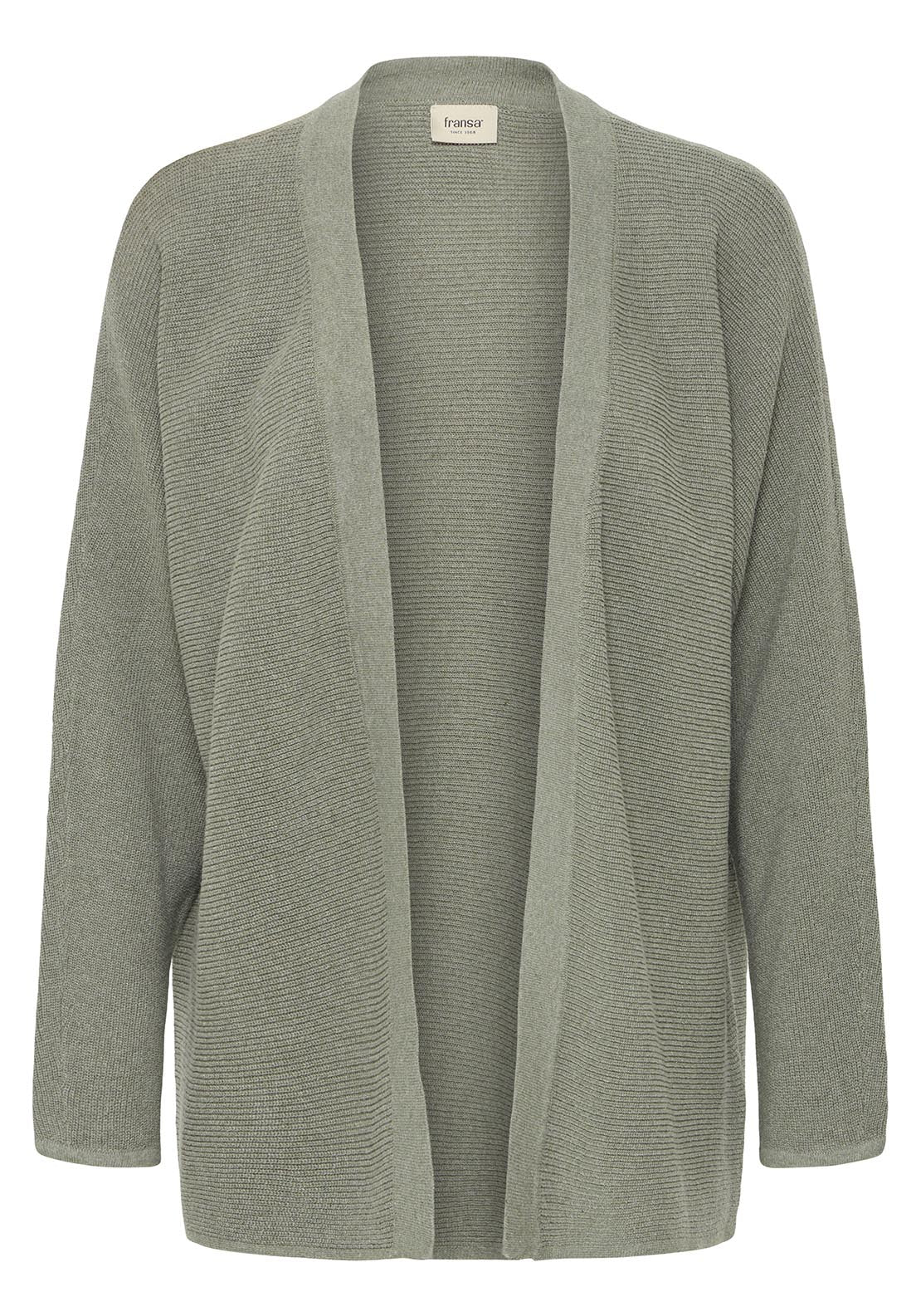 Fransa Casual Long Sleeve Knit Cardigan - Agave Green 6 Shaws Department Stores