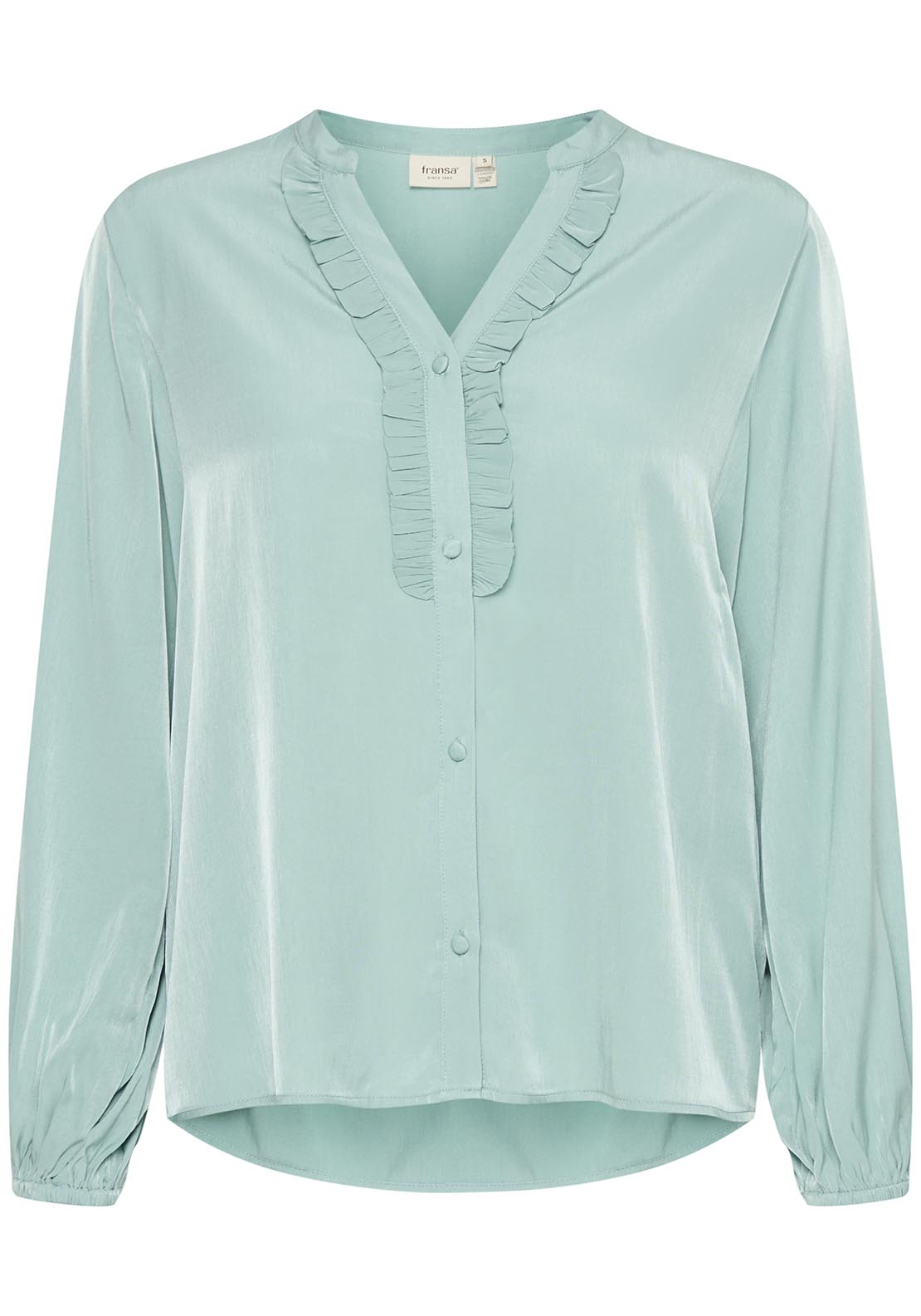 Fransa Casual Long Sleeve Woven Shirt - Aquifer 5 Shaws Department Stores
