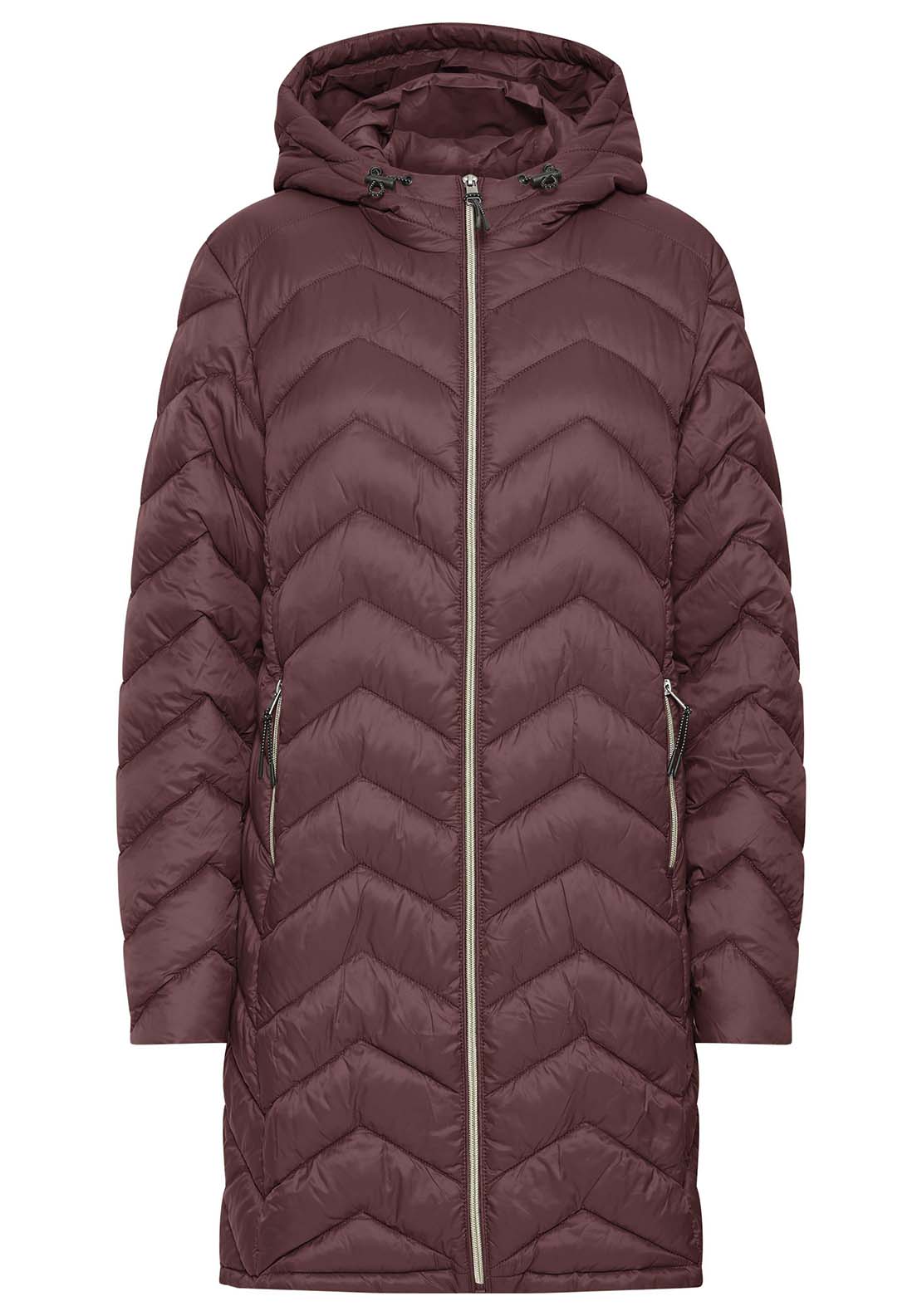 Fransa Padded Jacket - Brown 1 Shaws Department Stores