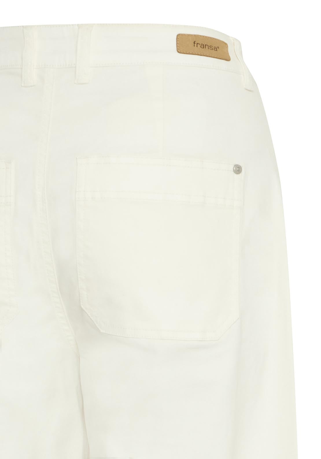 Fransa Casual Trousers - White 3 Shaws Department Stores