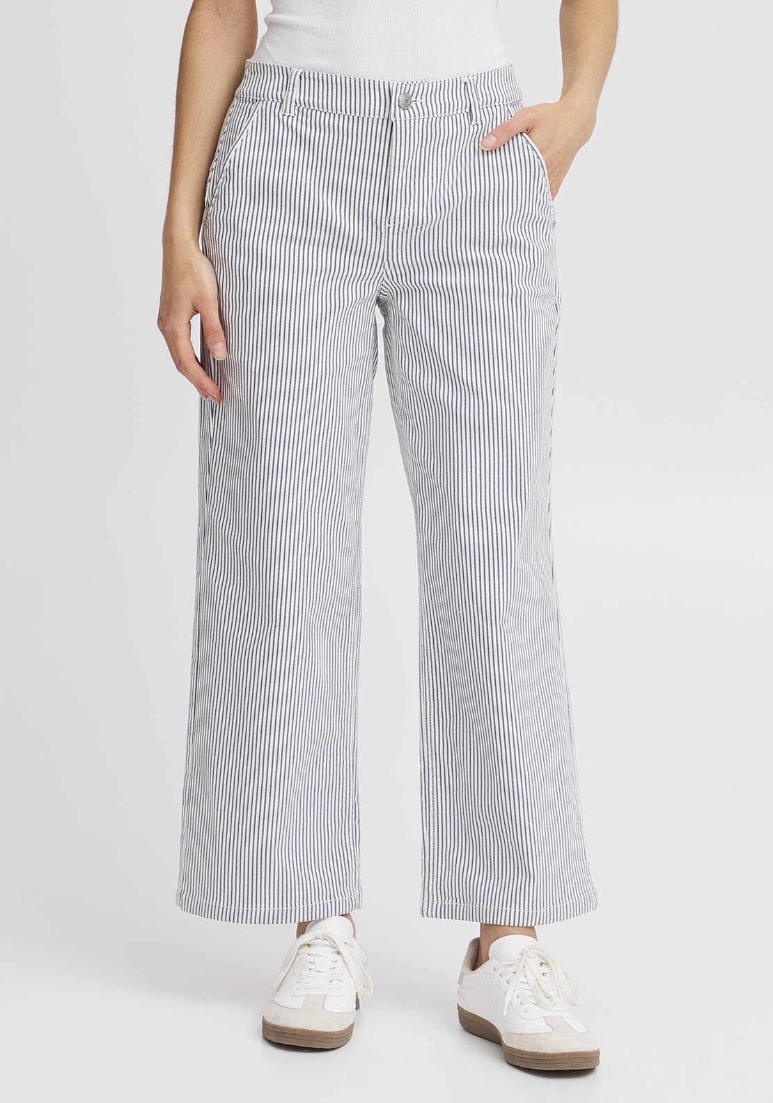 Fransa Casual Trousers - Pin Stripe 1 Shaws Department Stores