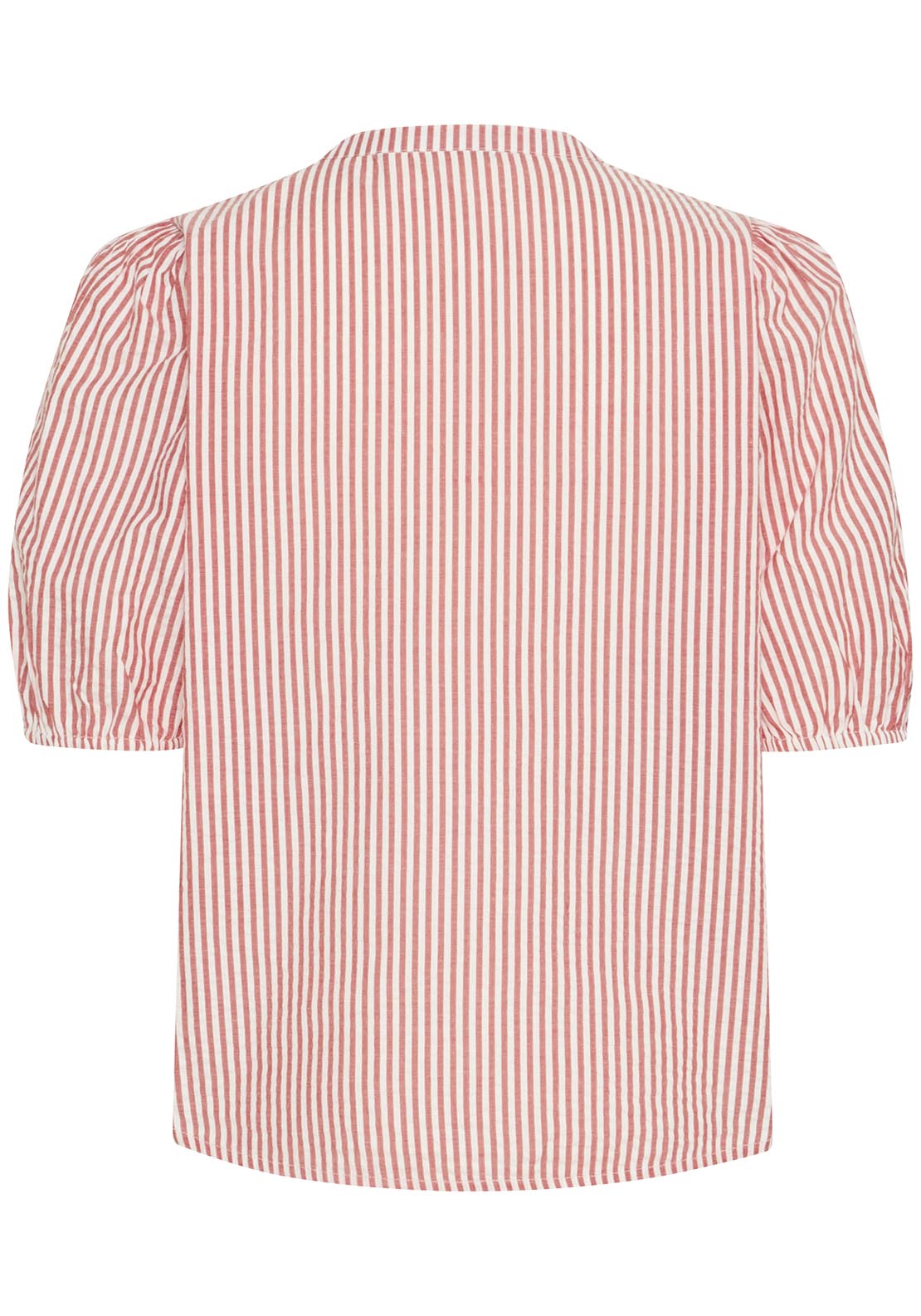 Fransa Short Sleeve Blouse - Cayenne Stripes 2 Shaws Department Stores