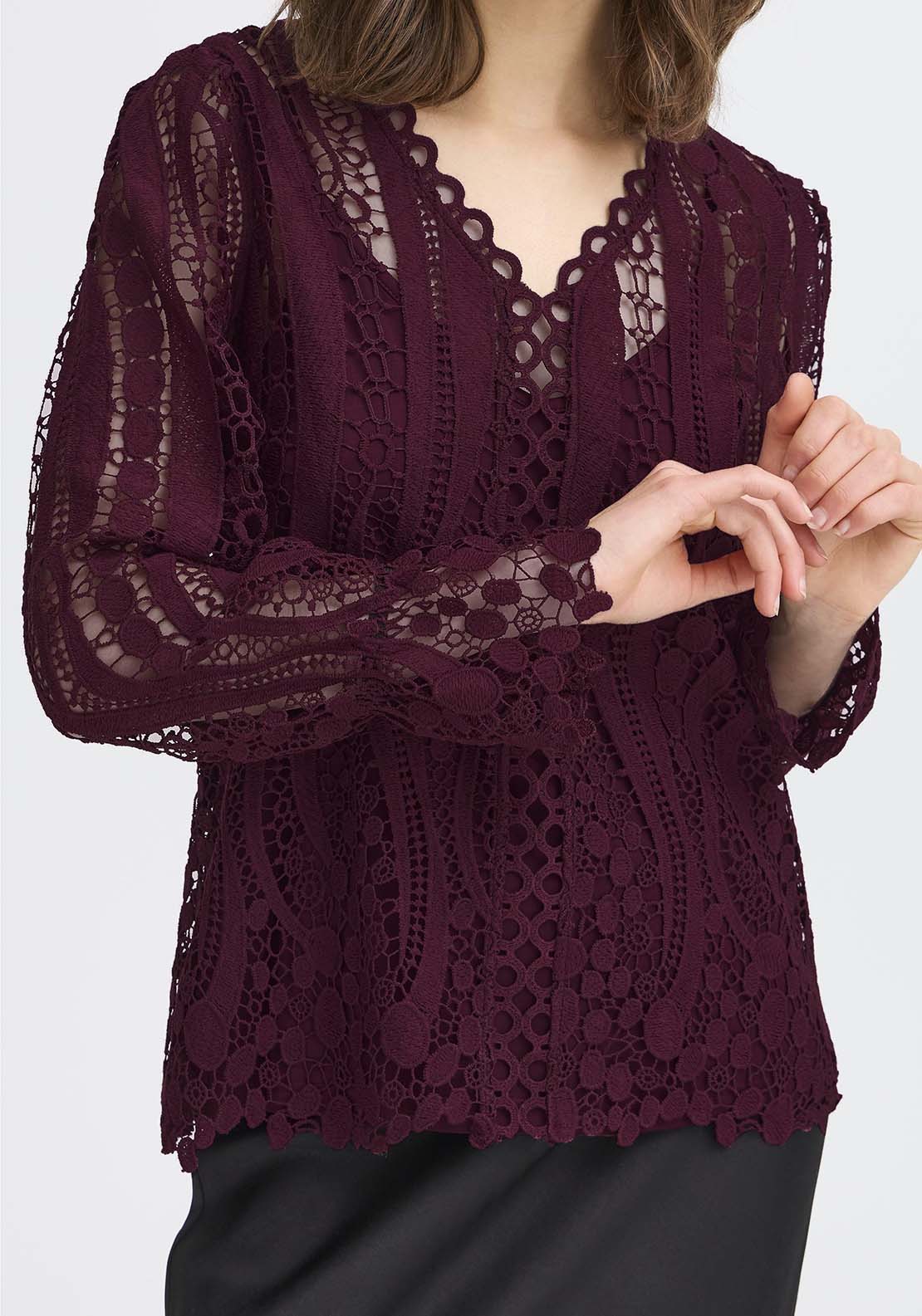 Long Sleeve Blouse - Brown