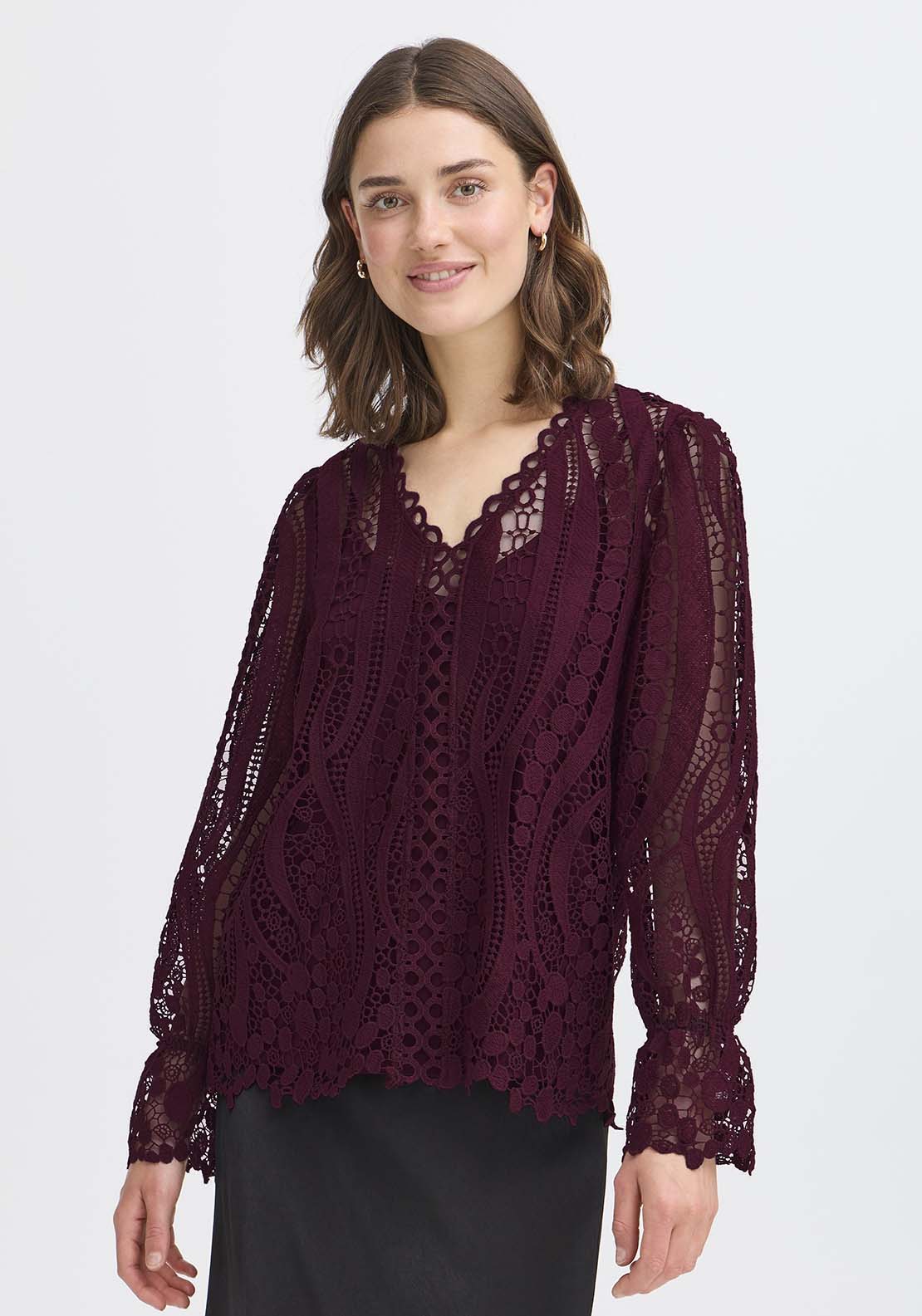 Long Sleeve Blouse - Brown