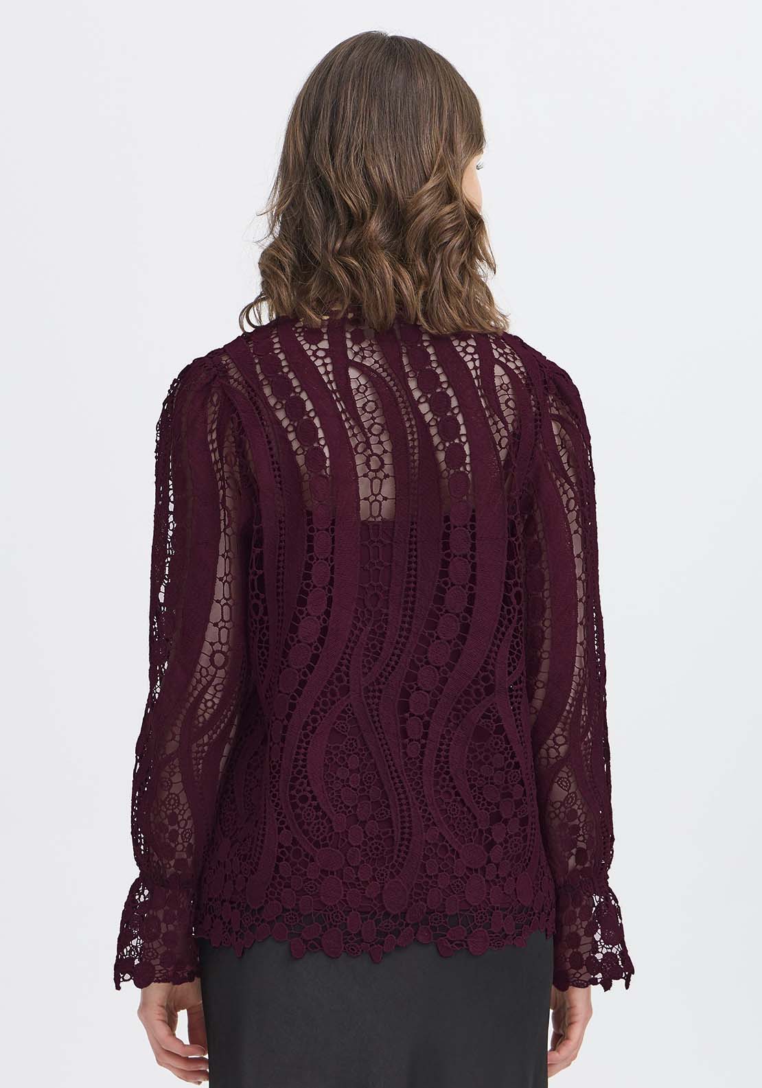 Long Sleeve Blouse - Brown