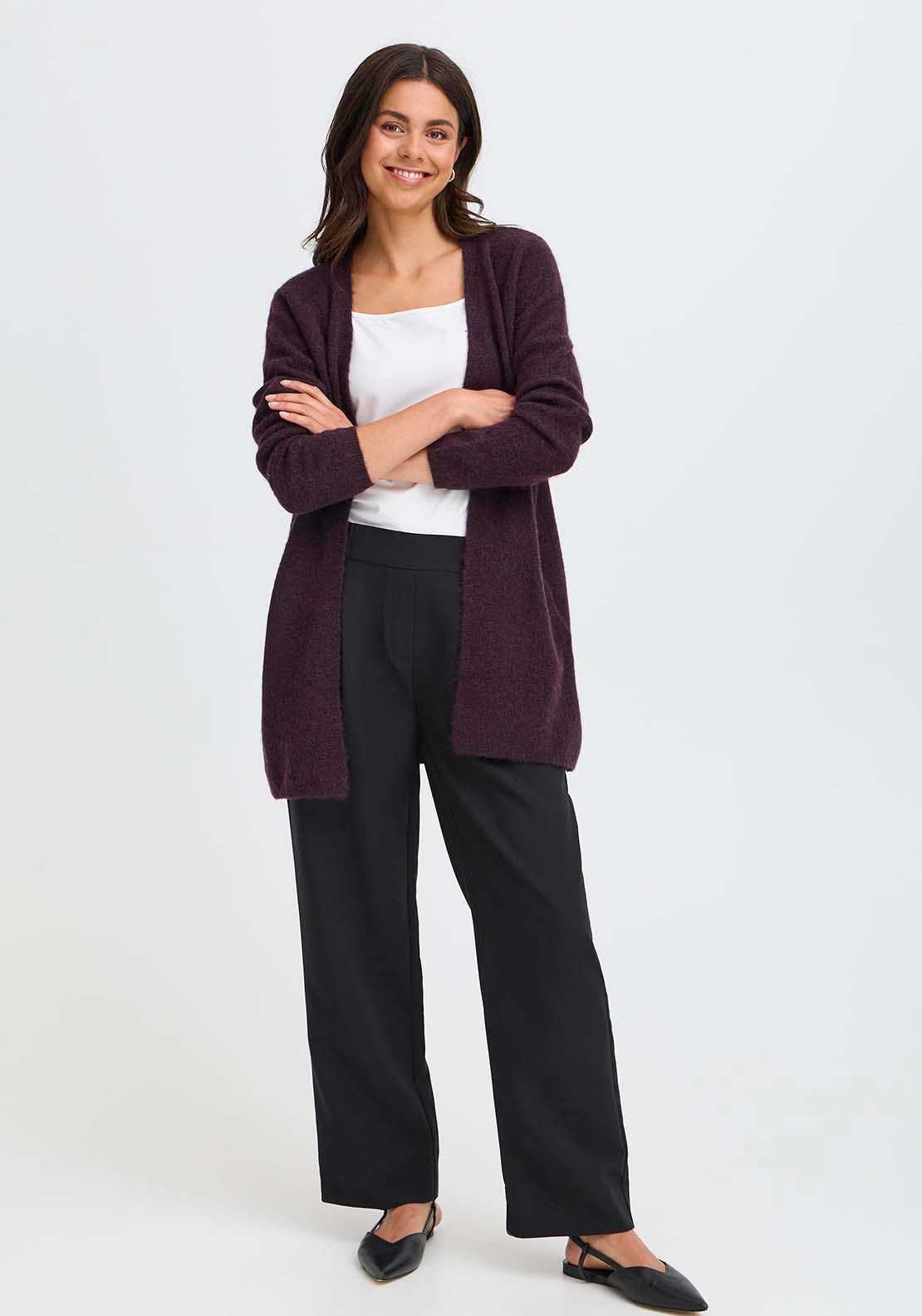 Long Sleeve Cardigan - Fudge Melange