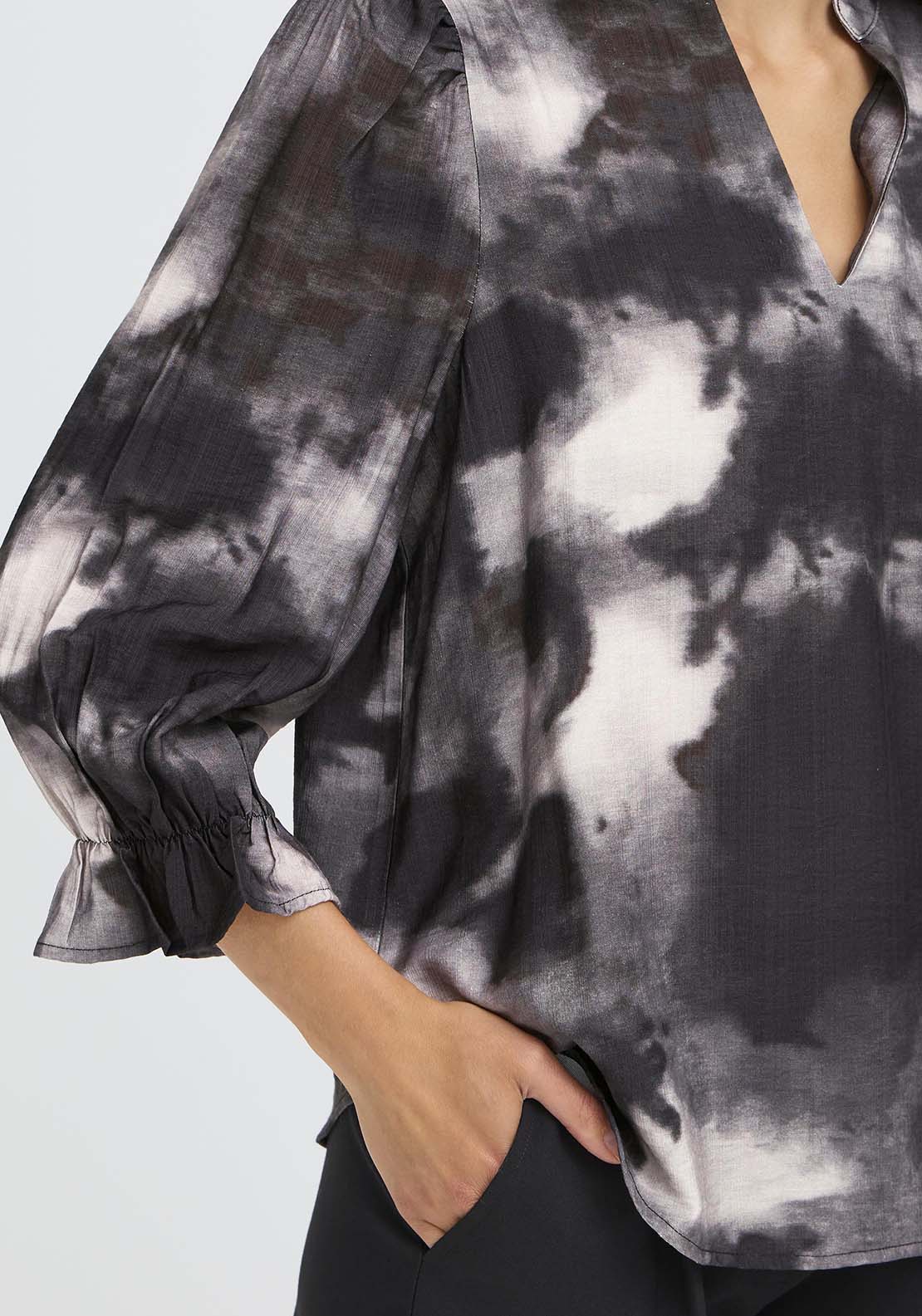 Long Sleeve Blouse - Pumicestone Ghost