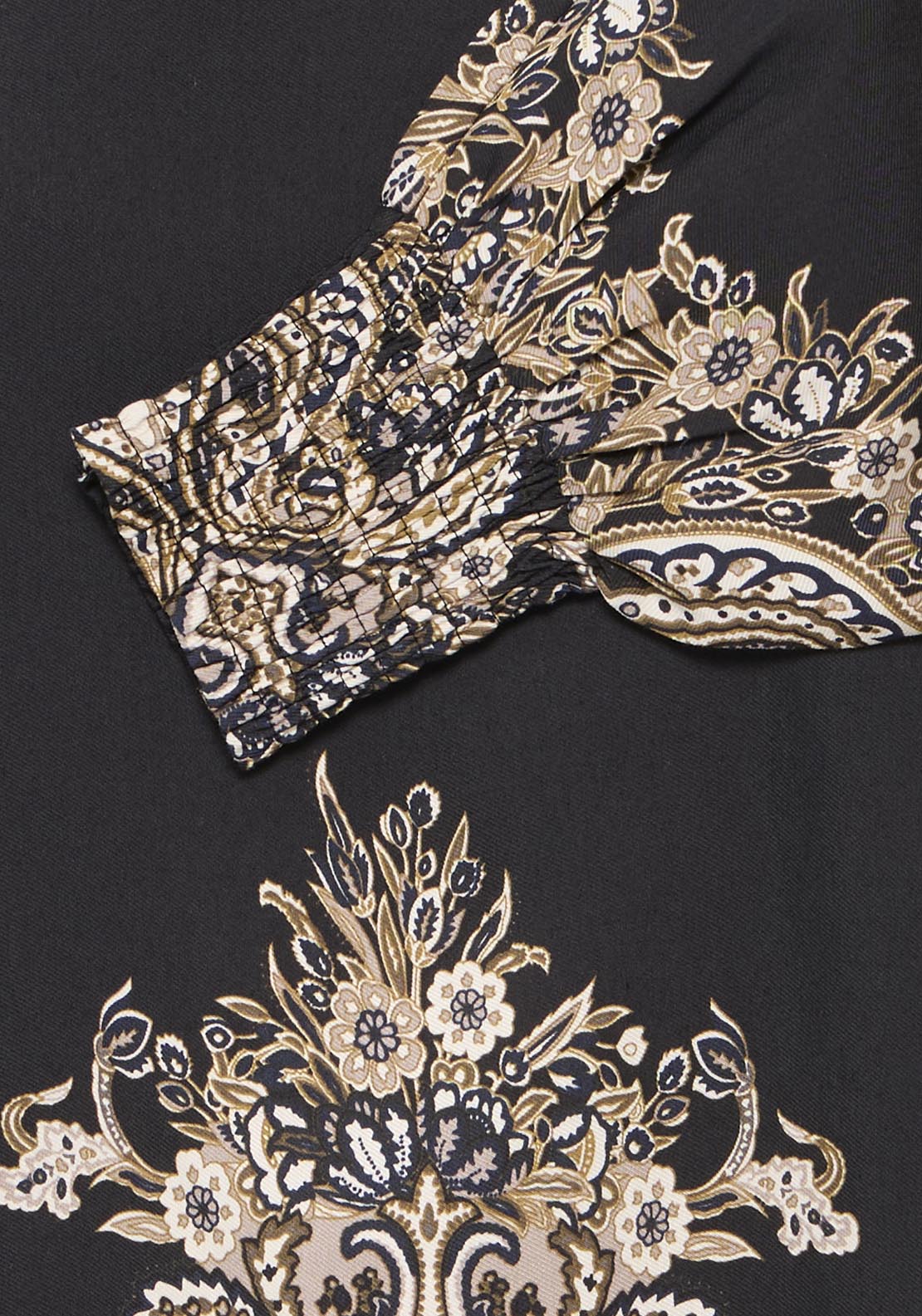 Fransa Long Sleeve Blouse - Black Paisley 6 Shaws Department Stores