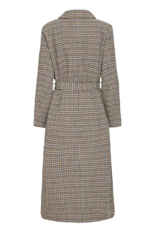 Check Trenchcoat - Tobacco Brown/iice Water Check