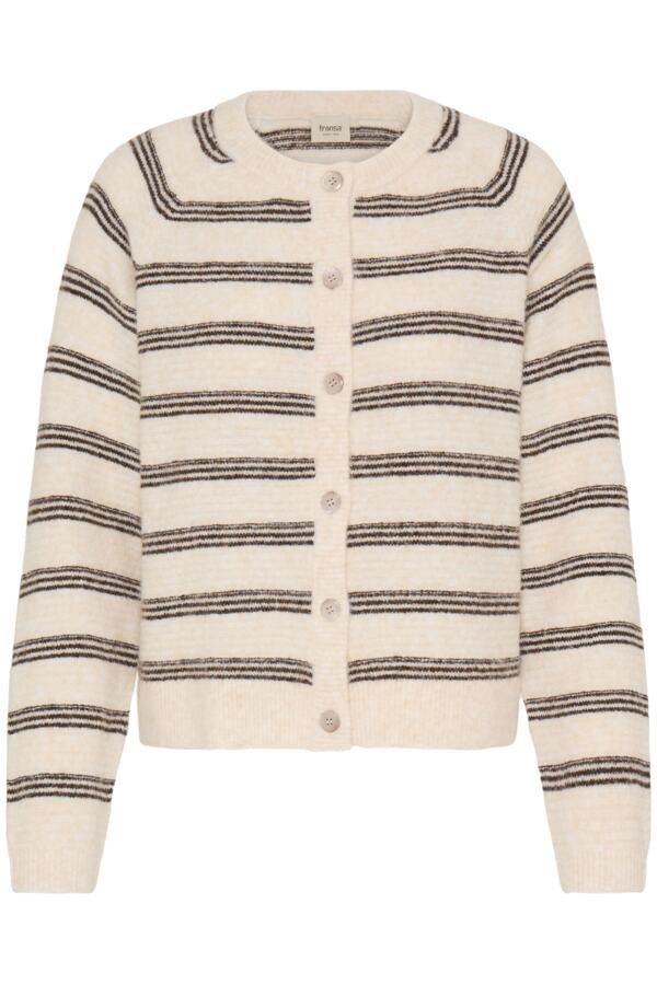 Stripe Knit Cardigan - Oatmeal Stripe