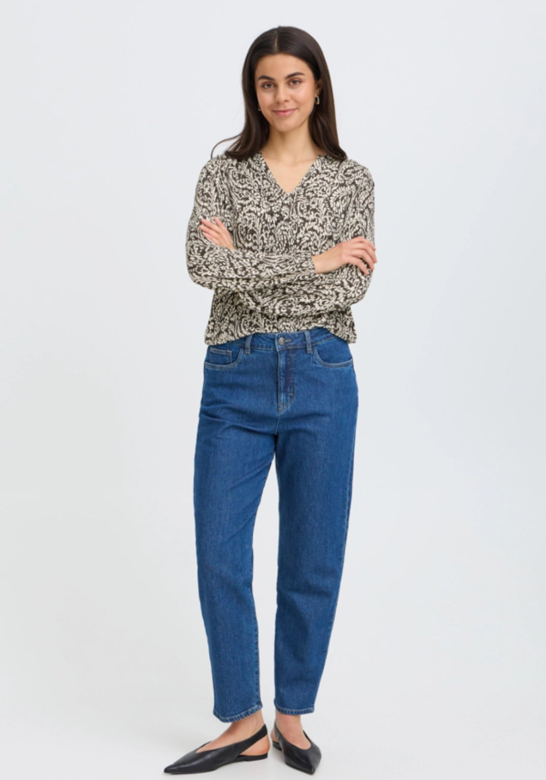 Paisley Print Blouse - Aura Bloom Hot Fudge