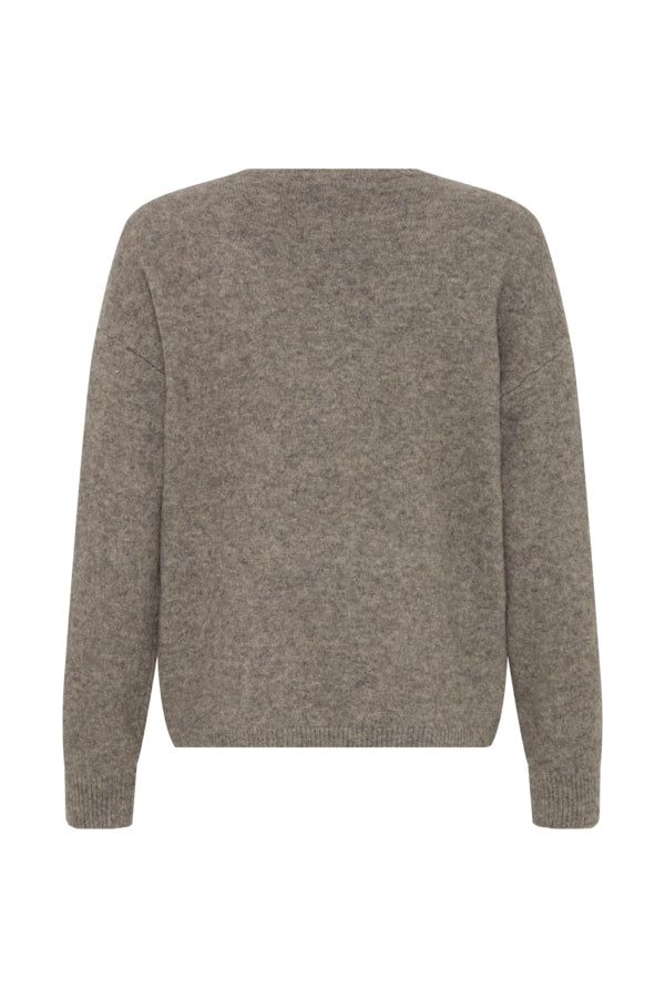Lace Neck Jumper - Driftwood Mix