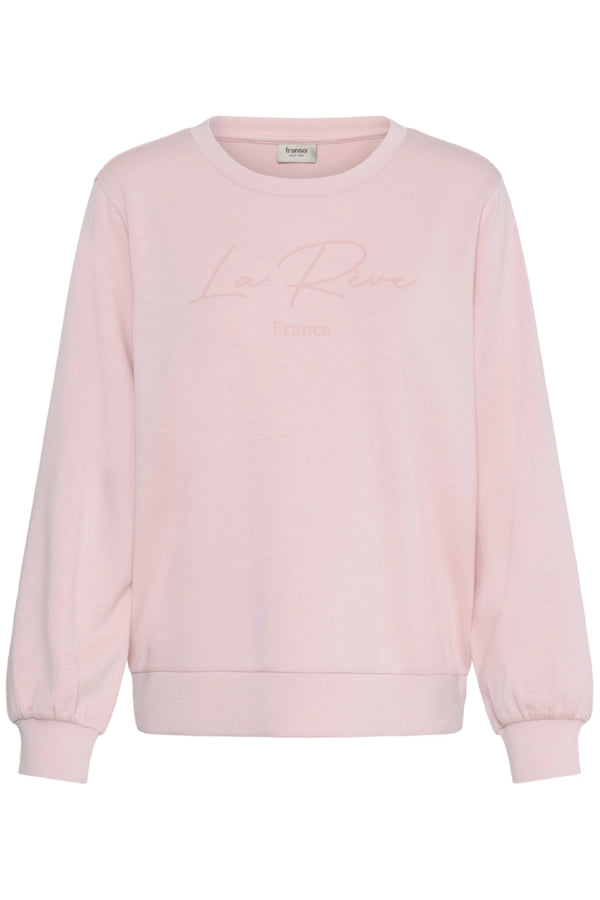Graphic Print Pullover - Rose Shadow Text