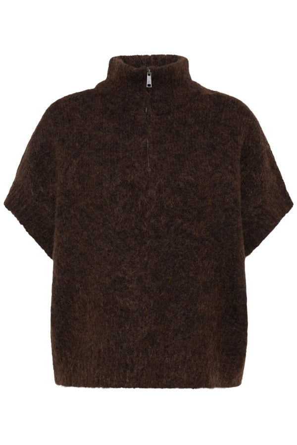 Knit 1/4 Zip - Hot Fudge Melange