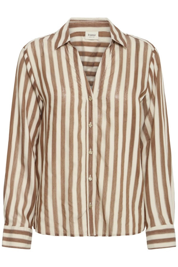 Everyday Stripe Shirt - Toffe Oyster Gray Stripe