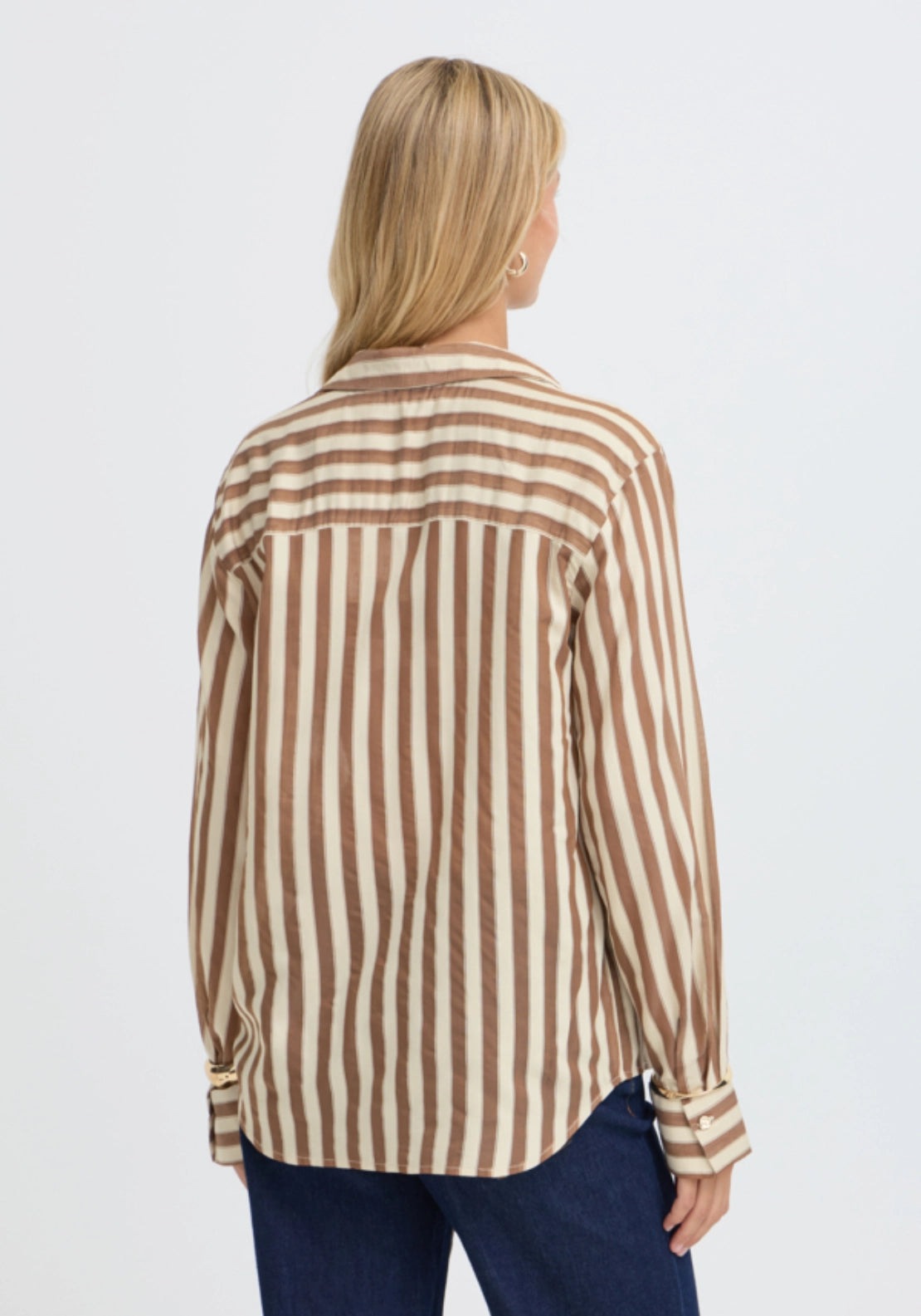 Everyday Stripe Shirt - Toffe Oyster Gray Stripe