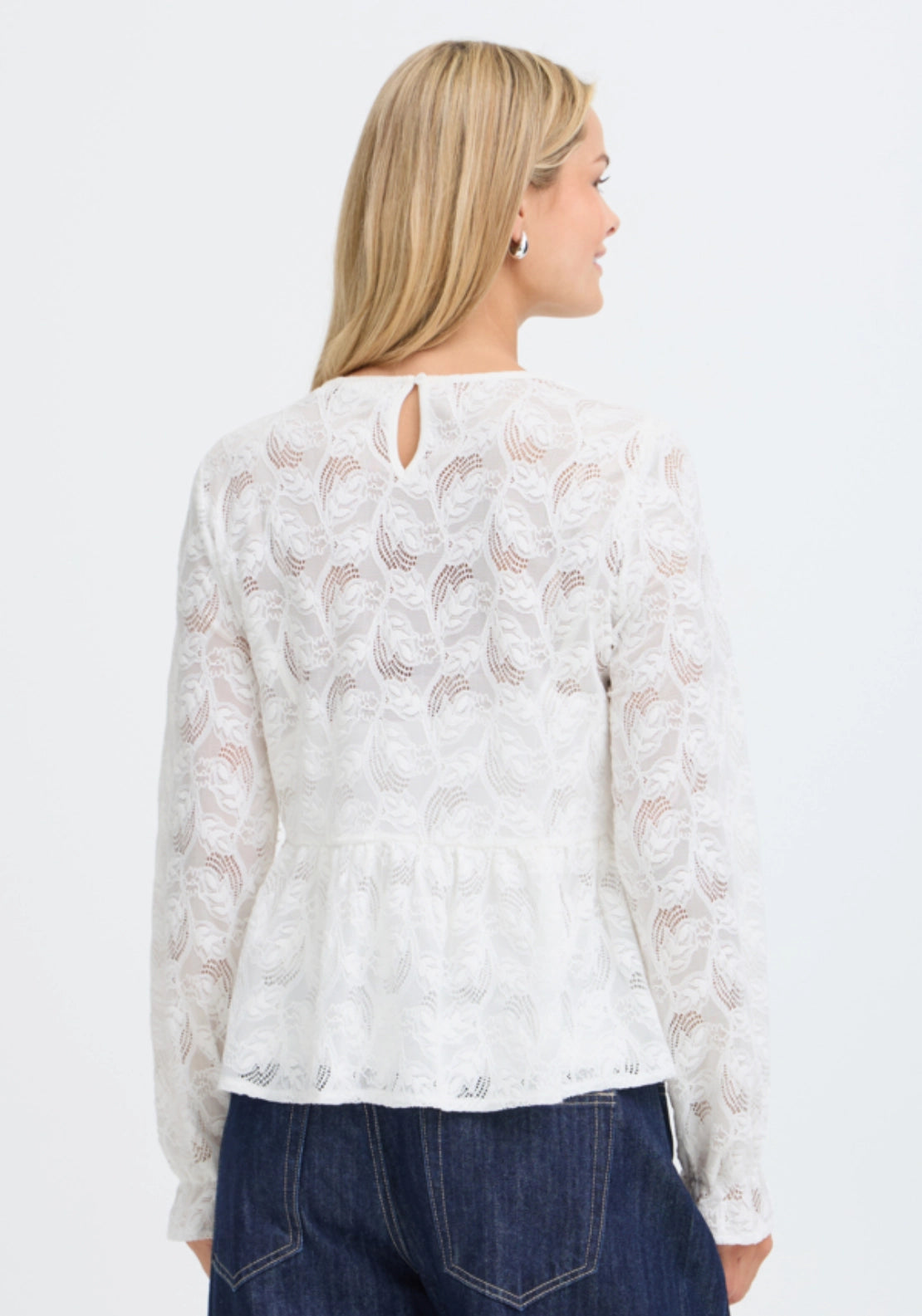 Peplum Lace Top - White