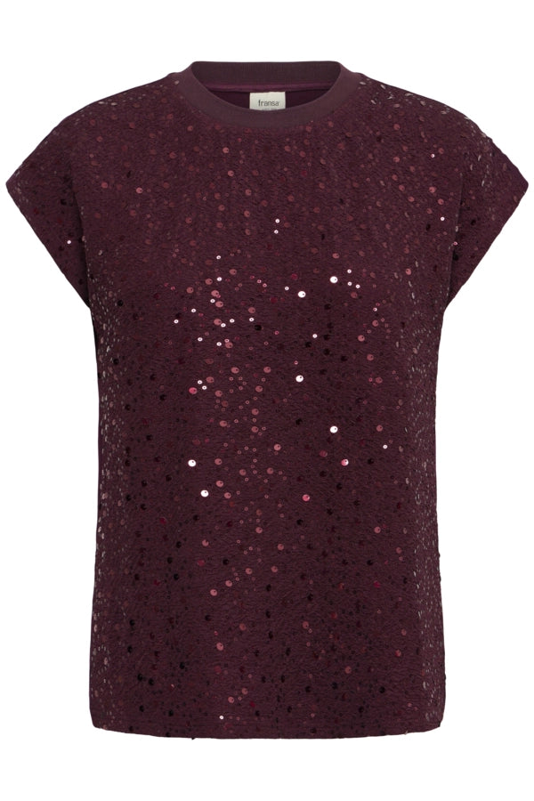 Front Sequin T-Shirt - Red