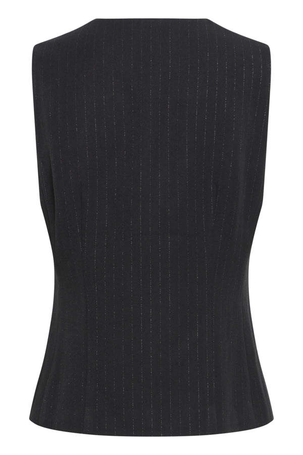 Pinstripe Suit Waistcoat - Black Lurex Stripe