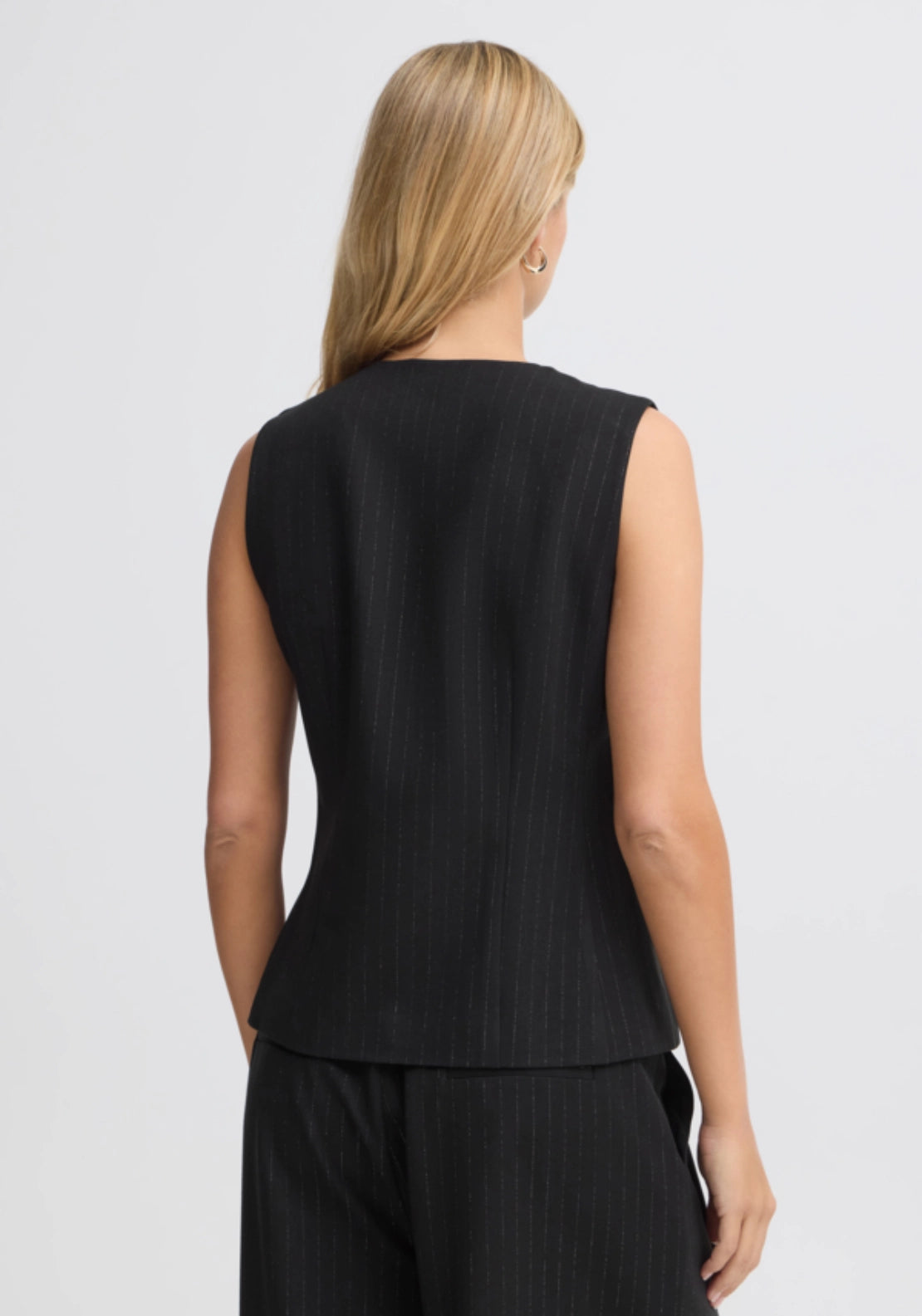 Pinstripe Suit Waistcoat - Black Lurex Stripe