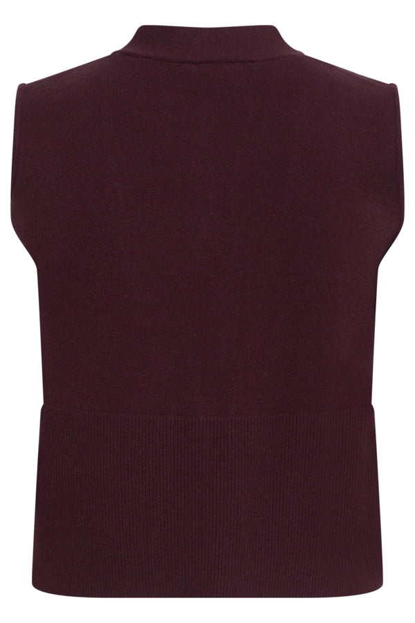 V-Neck Knit Vest - Red